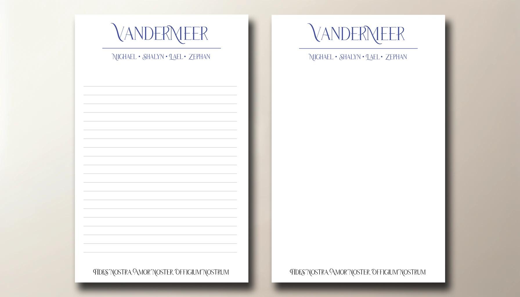 Personalized Stationary | Includes Last and First Names As Well As A Quote or Family Motto | Custom Children's Letterhead Design