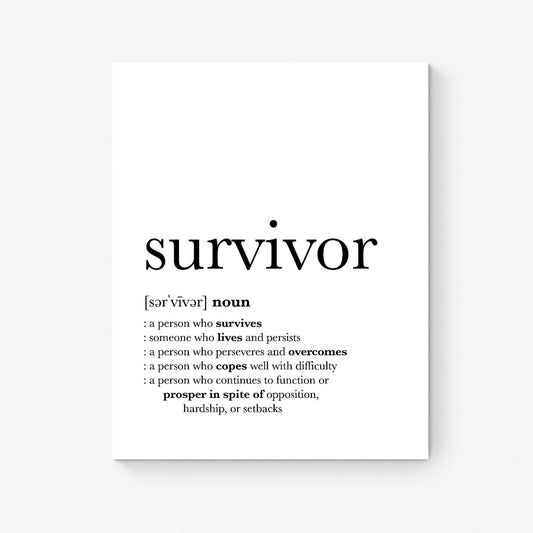 Survivor Definition | Cancer Survivor Art Print