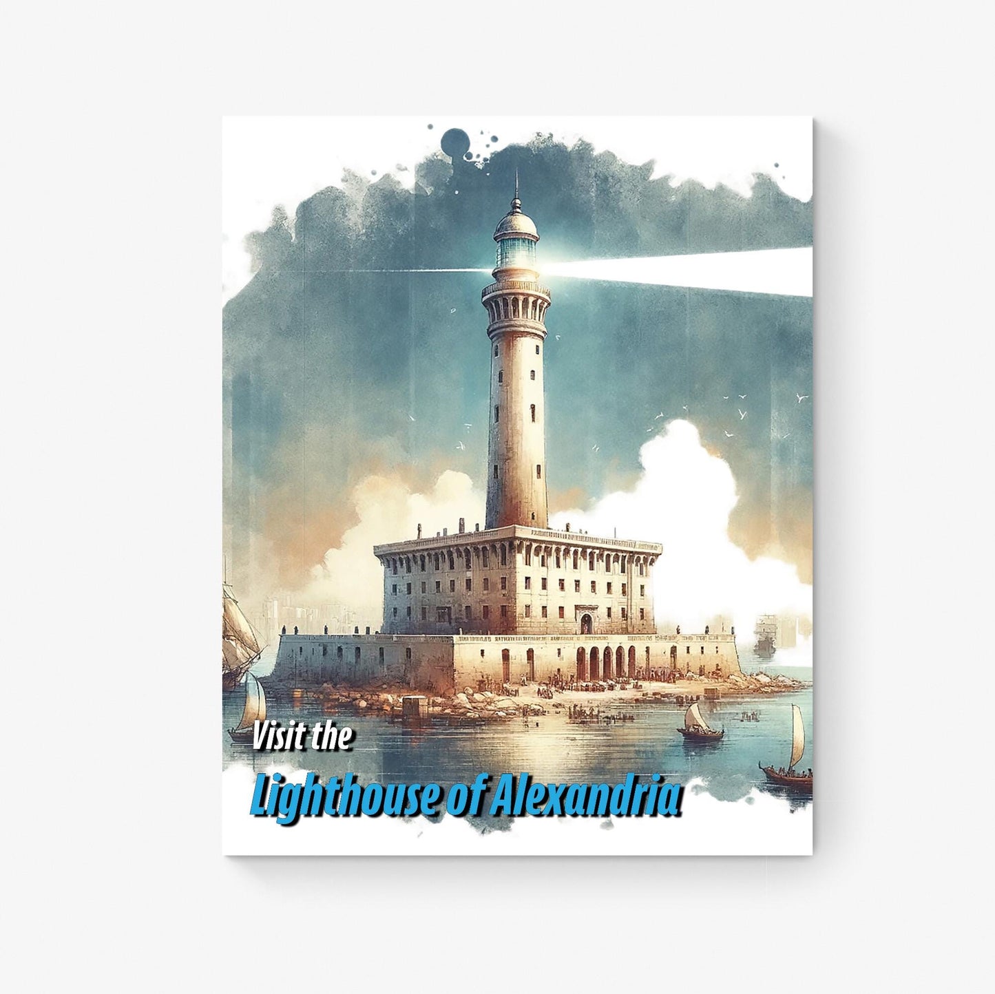 Seven Wonders of the Ancient World Tourist Poster | Travel | Cultural Home Decor | History | Watercolor Wall Art Print