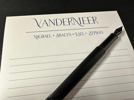 Personalized Stationary | Includes Last and First Names As Well As A Quote or Family Motto | Custom Children's Letterhead Design