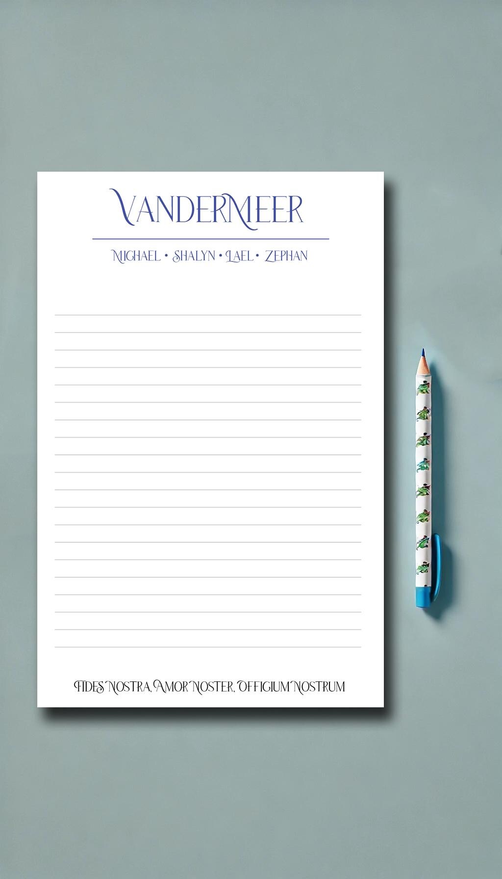 Personalized Stationary | Includes Last and First Names As Well As A Quote or Family Motto | Custom Children's Letterhead Design