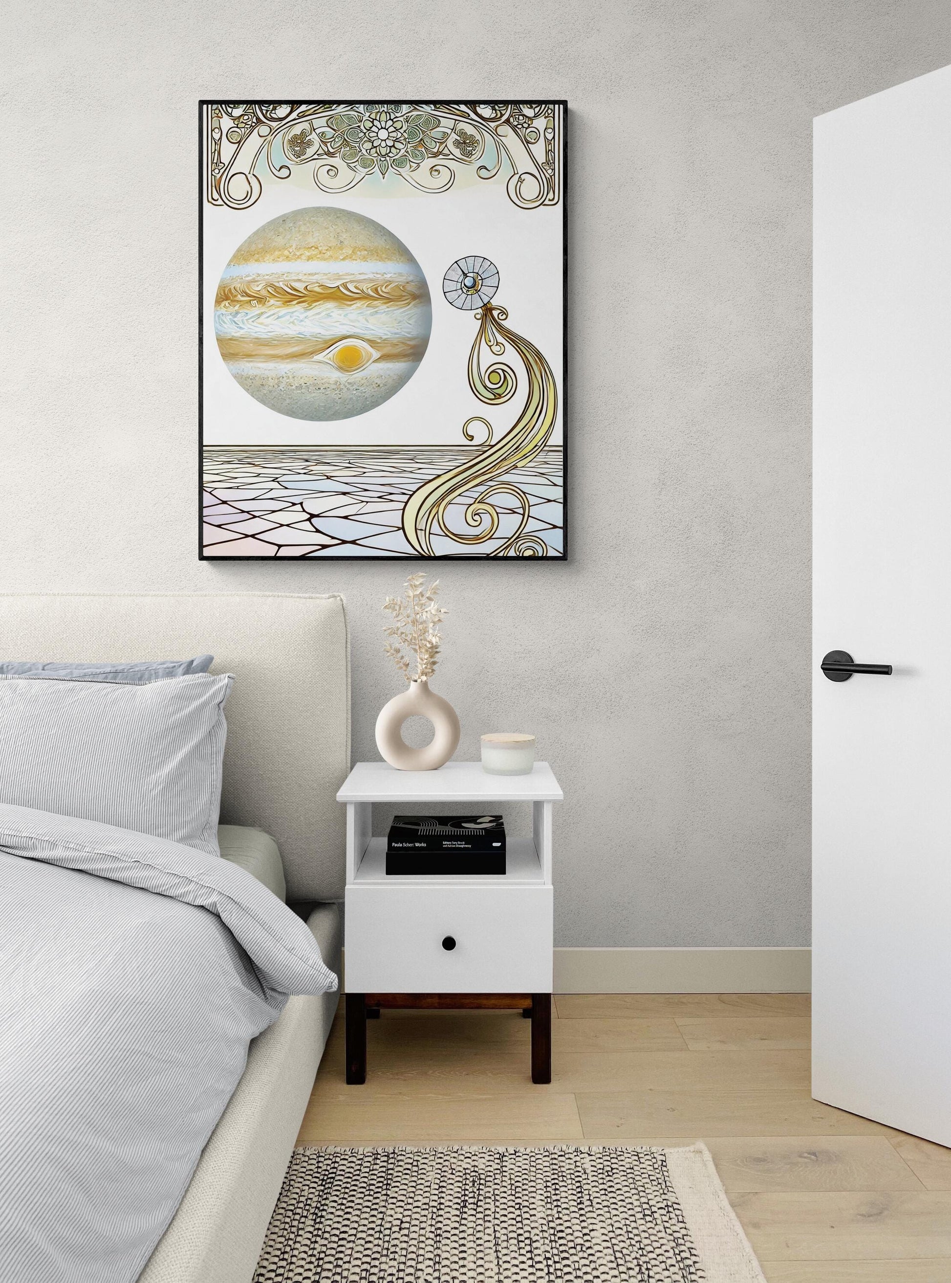 Europa Clipper Mission Art | Art Nouveau | Retro Sci Fi | Jupiter Moon | Space Exploration | Living Room Home Decor | NASA Fine Art Print