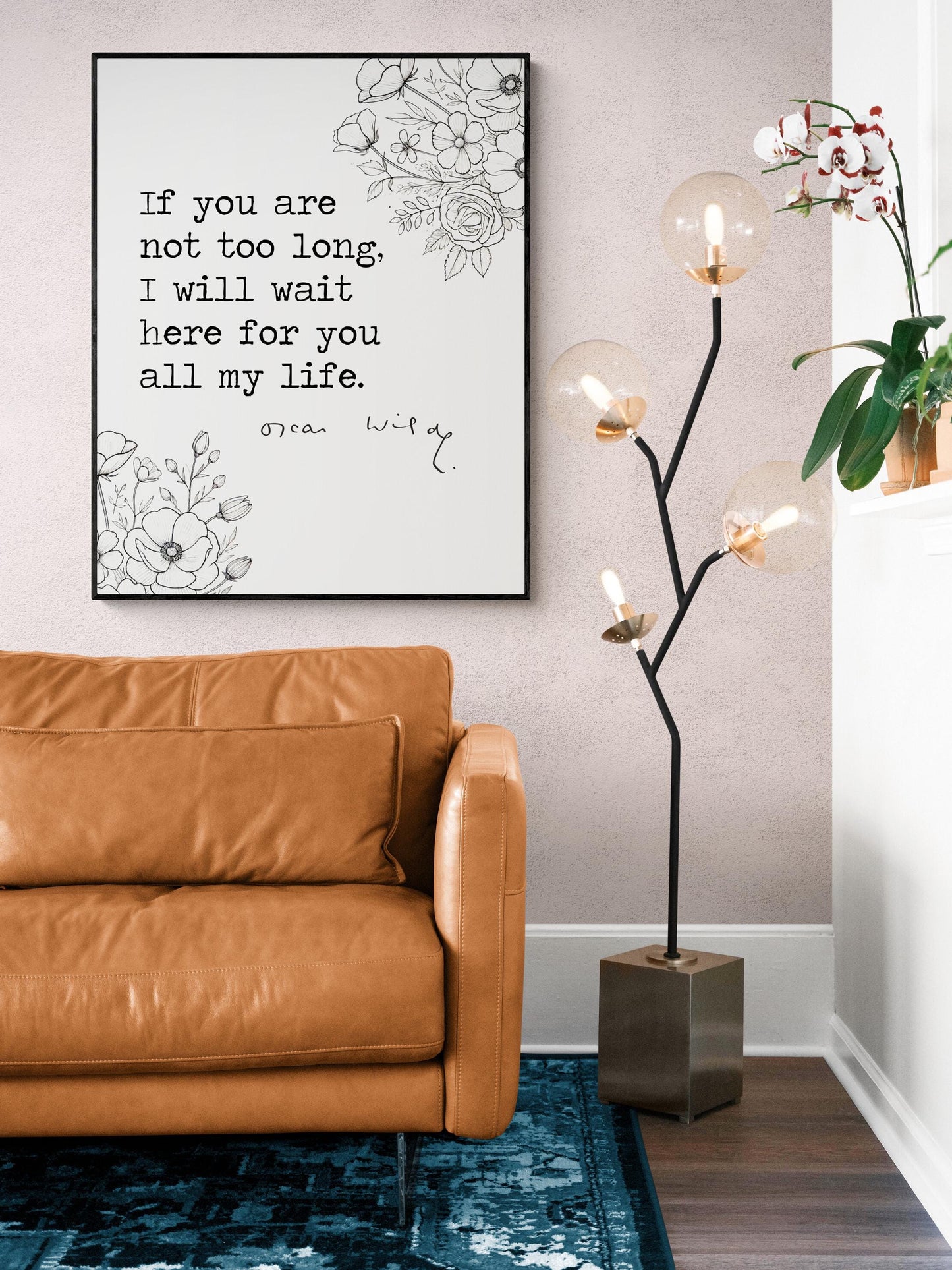 If YOu Are Not Too Long | The Importance of Being Earnest | Oscar Wilde | Home Decor | Floral Line Drawing | Literary Art Print