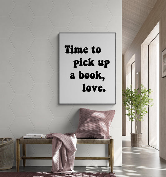 Nighttime Book Club Ticket Stub | Pink Aesthetic for Women | Bedroom Living Room | Vintage Trendy Preppy | Home Decor | Literary Art Print