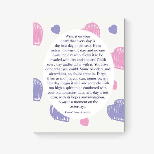 Write It On Your Heart | Ralph Waldo Emerson Quote | Poem Poetry | Home Decor Wall Artwork | Inspirational Gifts | Literary | Art Print