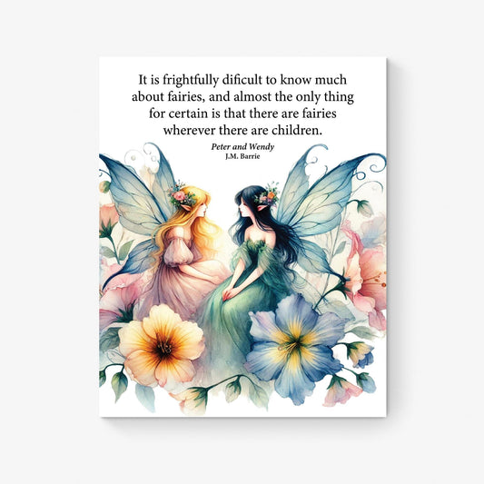 Difficult To Know Much About Fairies | Peter and Wendy | J.M. Barrie | Home Decor | Watercolor Literature | Literary Art Print