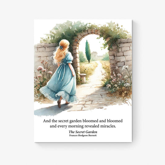 Every Morning Revealed New Miracles | The Secret Garden | Frances Hodgson Burnett | Home Decor | Watercolor Literature | Literary Art Print