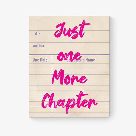 Just One More Chapter | Bookish Wall Art | Retro Library Card | Gift For Her Poster | Book Reader | Home Decor | Literary Art Print