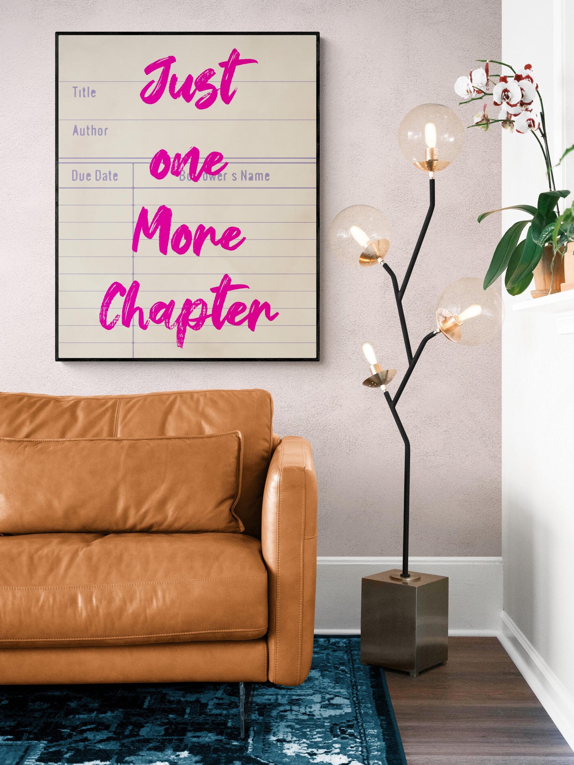 Just One More Chapter | Bookish Wall Art | Retro Library Card | Gift For Her Poster | Book Reader | Home Decor | Literary Art Print