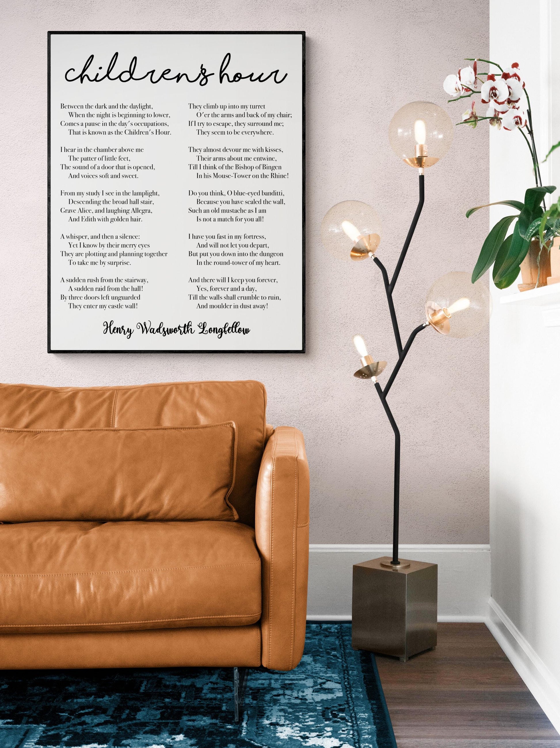 Henry Wadsworth Longfellow Quote Art Print | Childrens Hour | Poem | Children Kids Parents | Inspirational | Living Room | Home Decor Poster