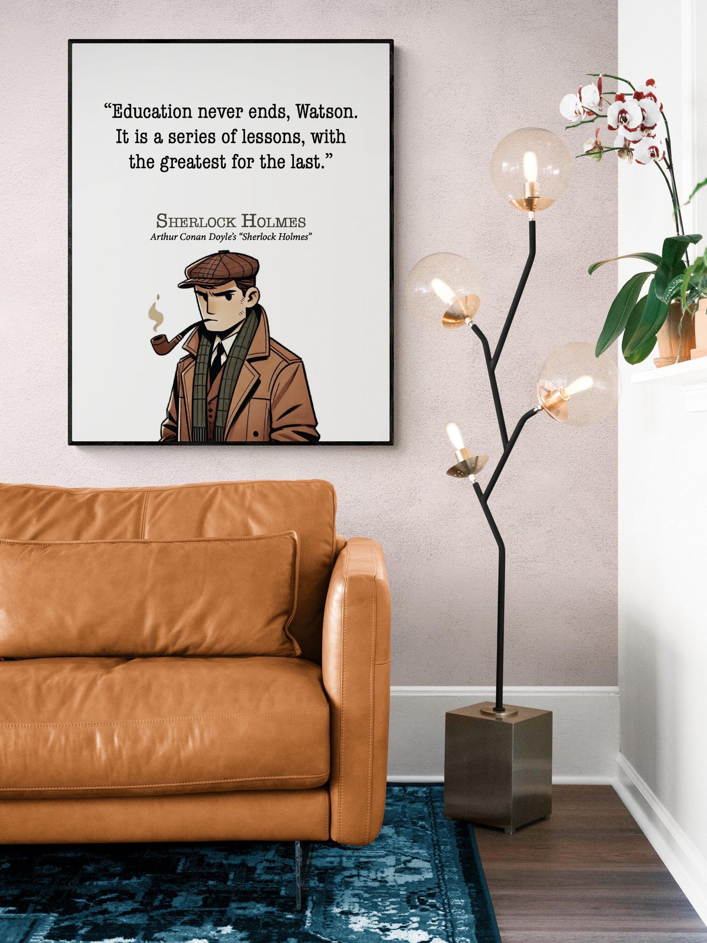 Sherlock Holmes Quote Art Print | Education Never Ends Watson | Arthur Conan Doyle | Children Kids | Literary | Living Room | Decor | Poster
