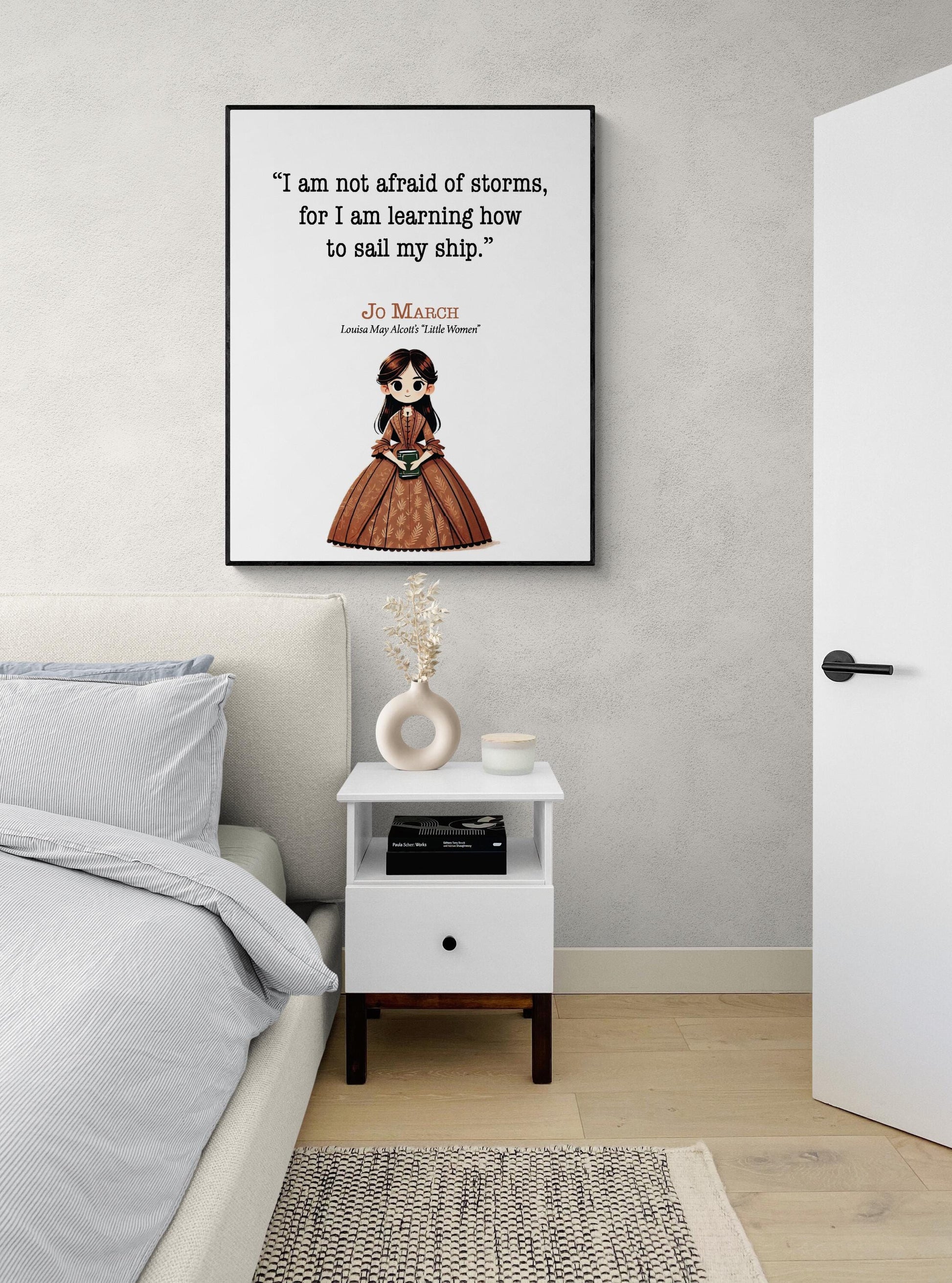 Little Women Quote Art Print | I Am Not Afraid Of Storms | Louisa May Alcott | Book | Children Kids | Literary | Home Decor | Poster