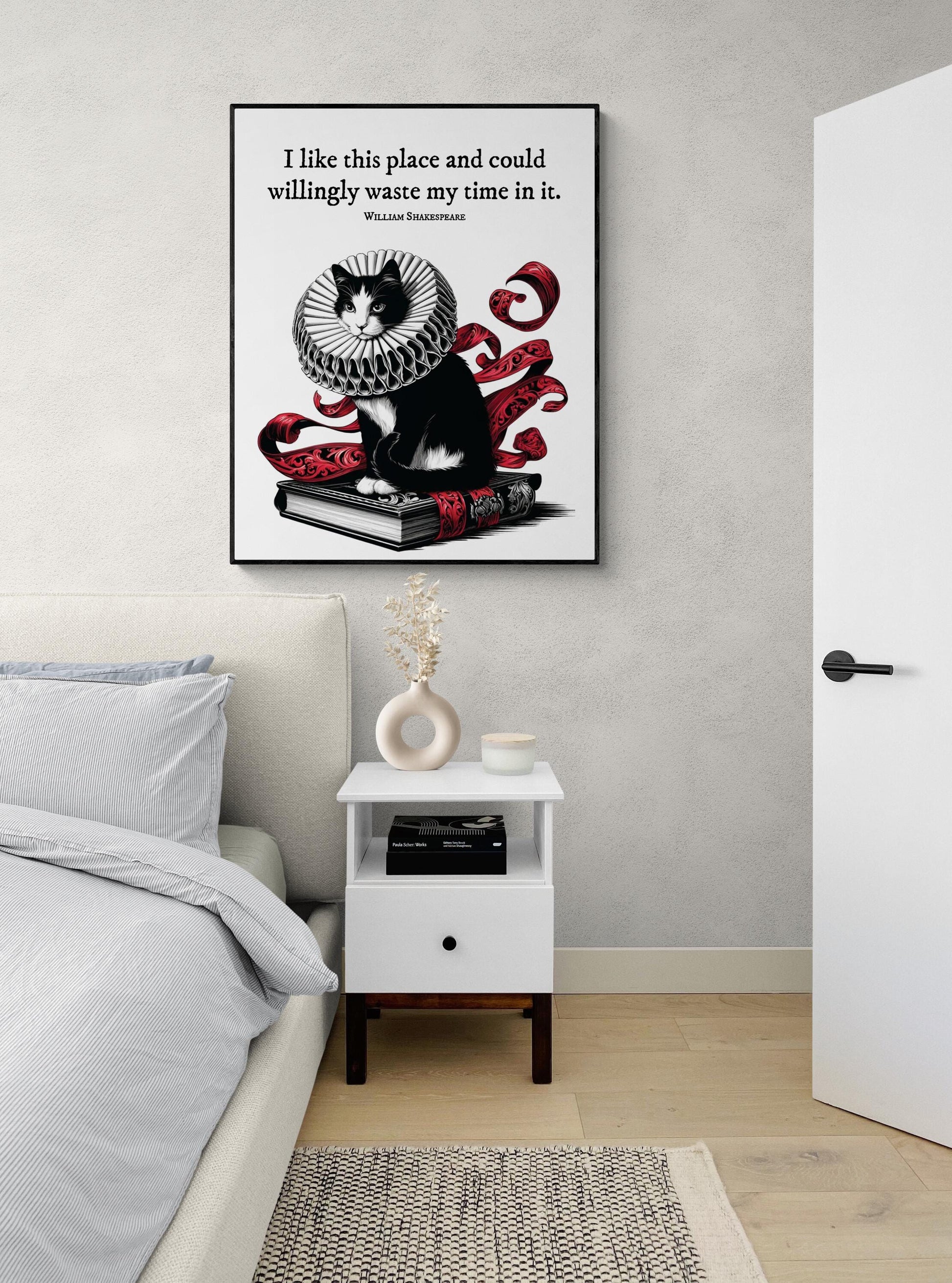Shakespeare Quote Cat Art Print | I Like This Place | Literary Kitten Wall Home Decor | Living Room | Inspirational Poster