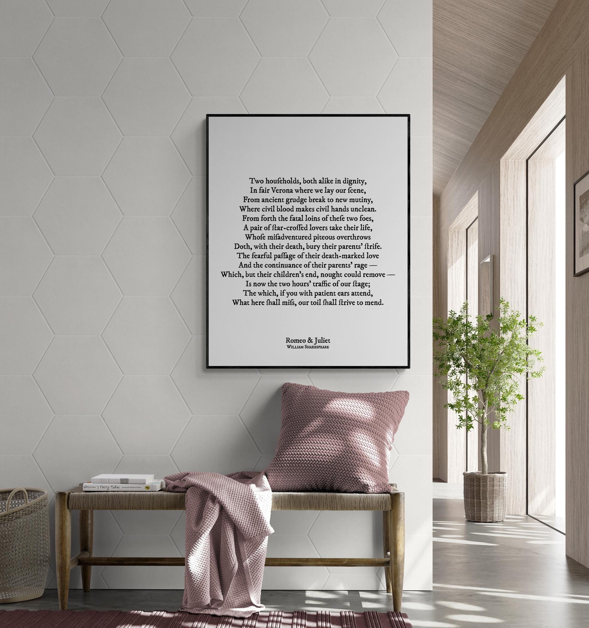 Romeo & Juliet Art Print | A Pair of Star Crossed Lovers | William Shakespeare | Prologue | Home Decor | Literary Poster