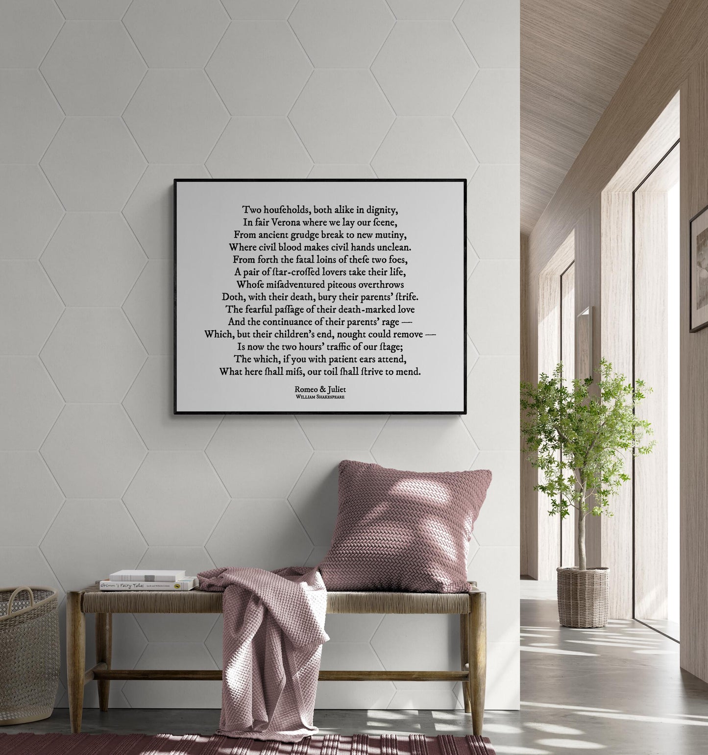 Shakespeare Quote Art Print | A Pair of Star Crossed Lovers | Romeo and Juliet | Prologue | Home Decor | Literary Poster