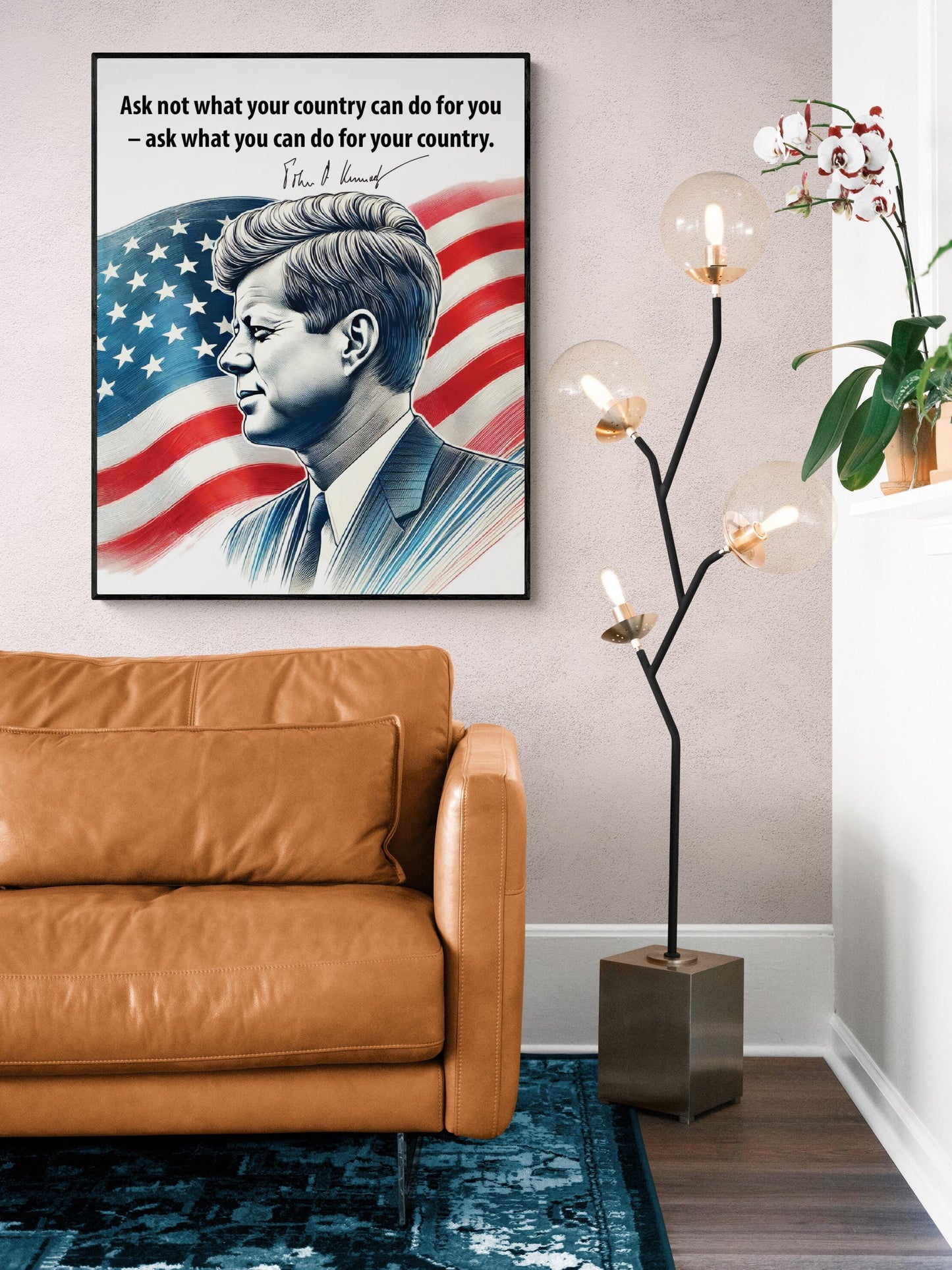 JFK Quote Art Print | Ask Not What Your Country Can Do For You | US President John F Kennedy | History Home Decor | Patriotic Poster