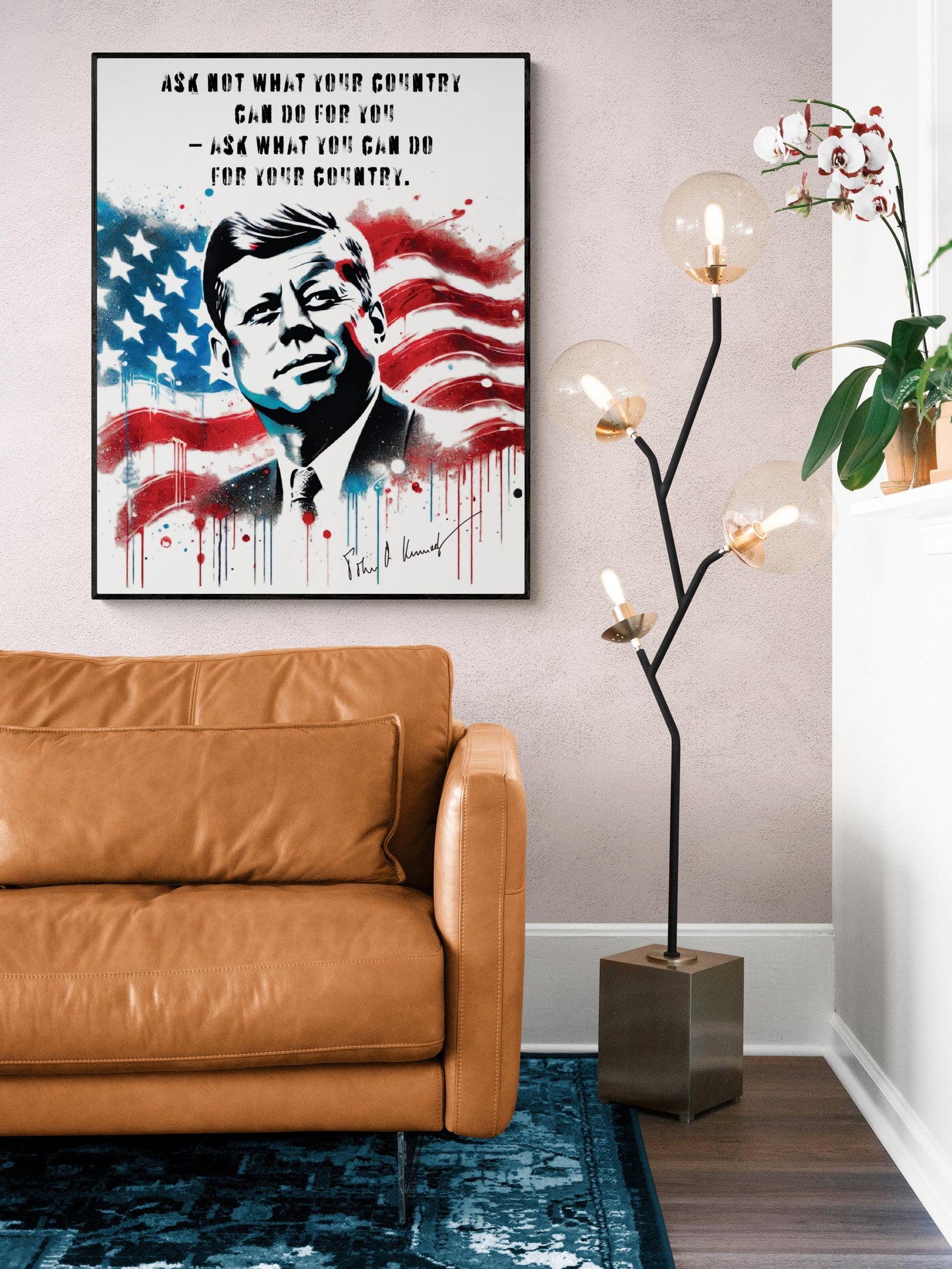 JFK Quote Art Print | Ask Not What Your Country Can Do For You | US President John F Kennedy | History Home Decor | Graffiti Poster