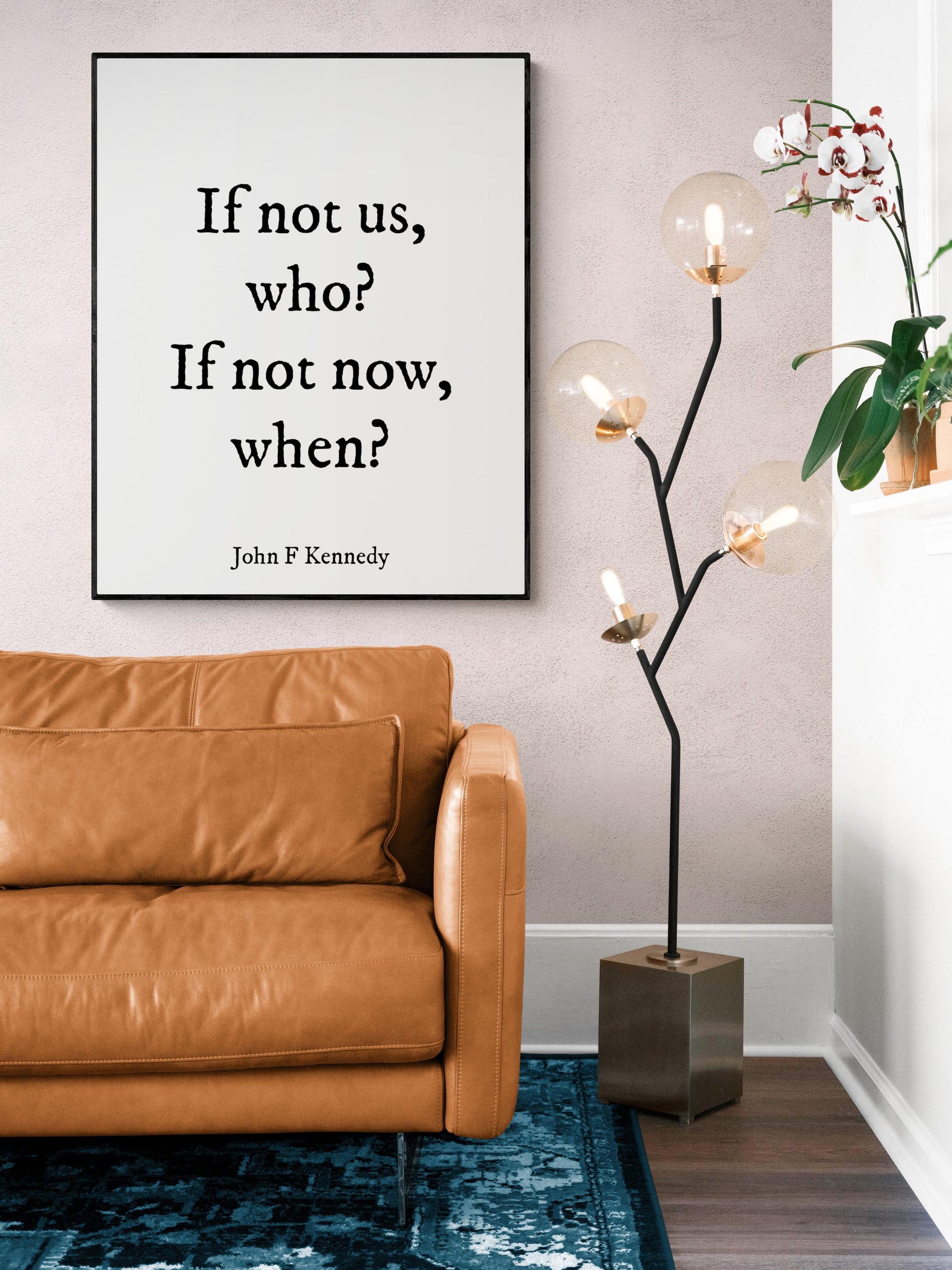 JFK Quote Art Print | If Not Us, Who? | US President John F Kennedy | Inspirational | Living Room | Patriotic Home Decor | History Poster