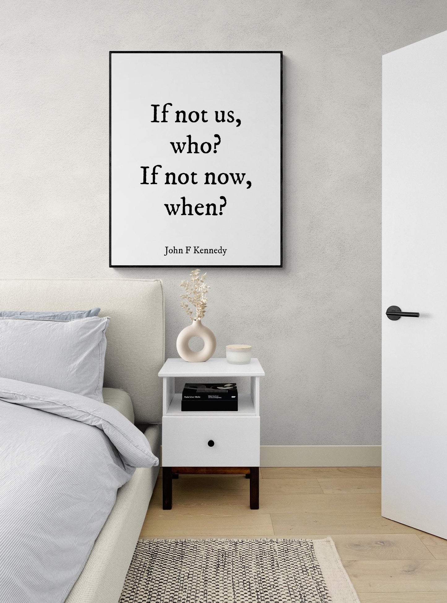 JFK Quote Art Print | If Not Us, Who? | US President John F Kennedy | Inspirational | Living Room | Patriotic Home Decor | History Poster