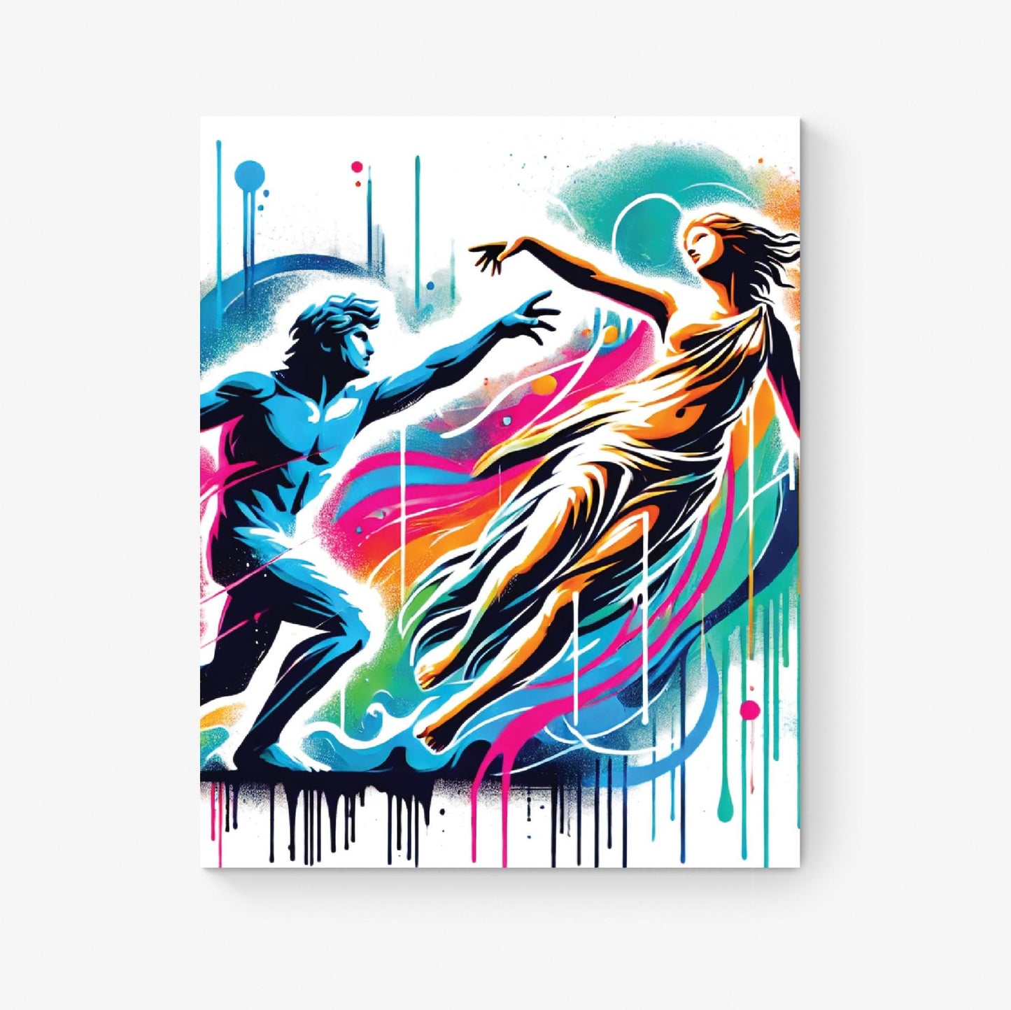 Orpheus and Eurydice Art Print | Ancient Greek Mythology | Lovers Tragedy | Graffiti | Gods and Goddess Myth | Home Decor | Poster
