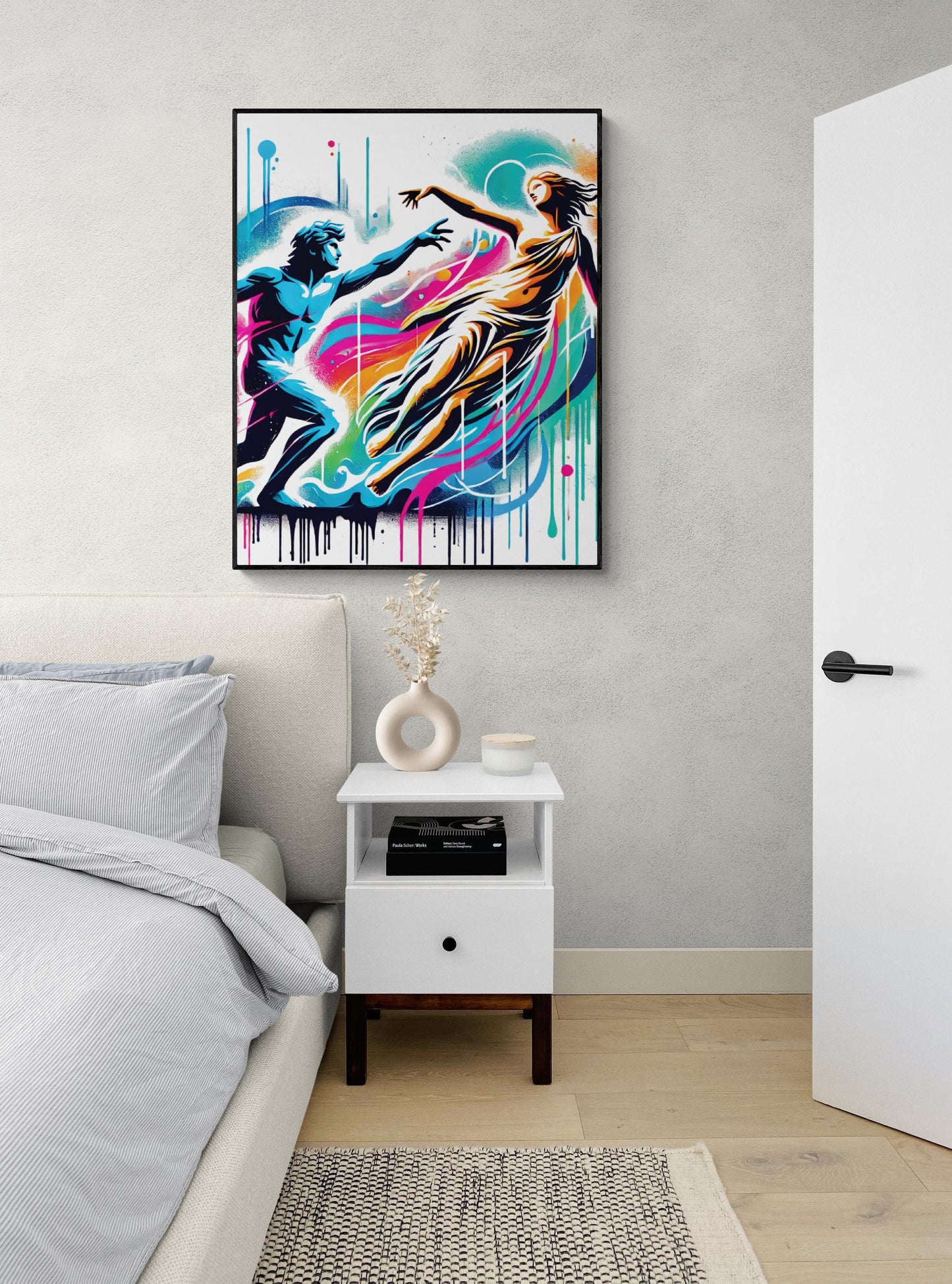Orpheus and Eurydice Art Print | Ancient Greek Mythology | Lovers Tragedy | Graffiti | Gods and Goddess Myth | Home Decor | Poster