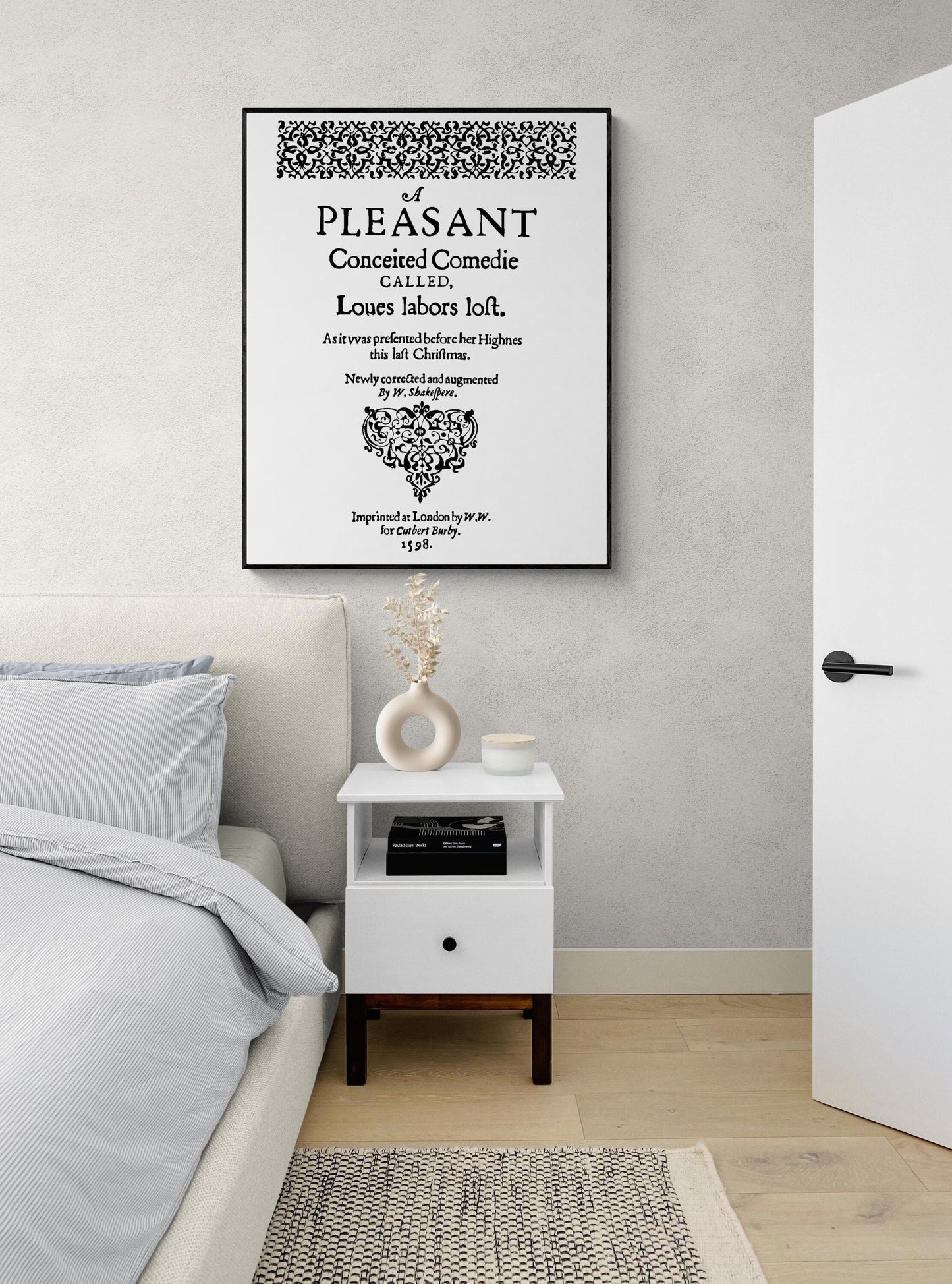 Shakespeare Quote Art Print | Love's Labour's Lost | First Edition Folio | Literary Home Decor | Living Room | Inspirational Poster