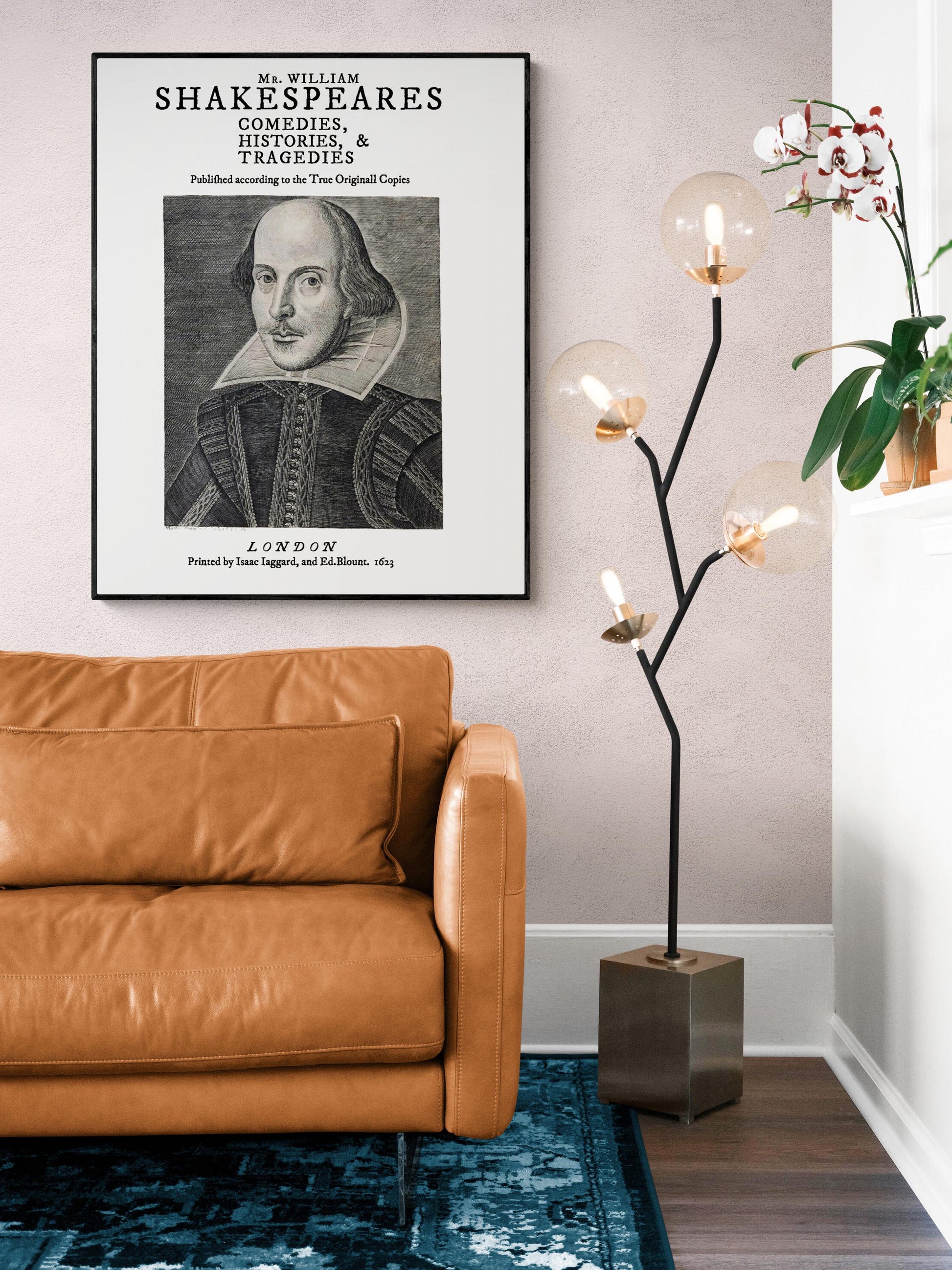 Shakespeare First Folio Art Print | 1623 Title Page Reproduction | Vintage Literary Wall Art | Living Room | Antique Book Page Poster