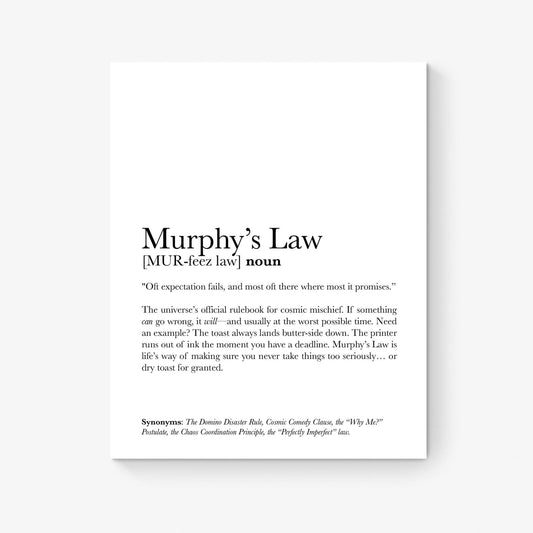 Murphy's Law Art Print | Principles and Paradoxes of Human Behavior and Science | Educational | Teacher School Classroom Artwork