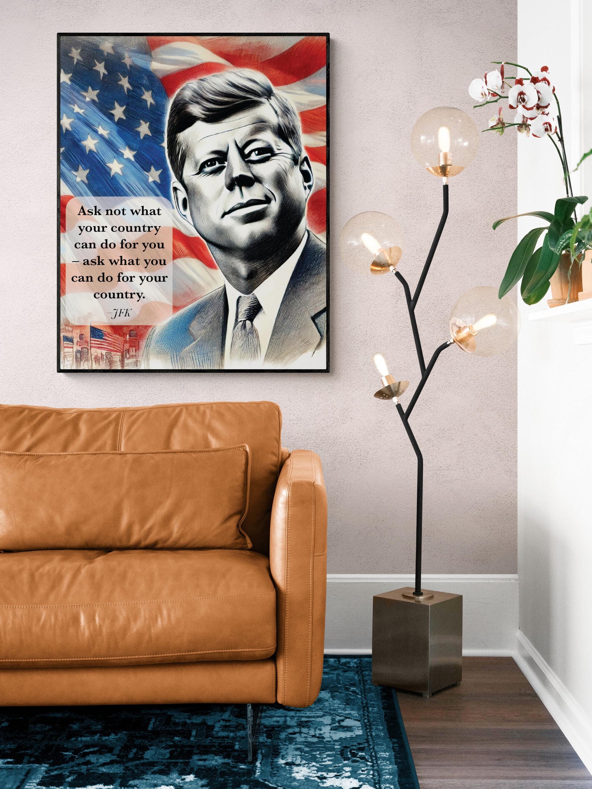 JFK Quote Art Print | Ask Not What Your Country Can Do For You | US President John F Kennedy | Patriotic Home Decor | History Poster