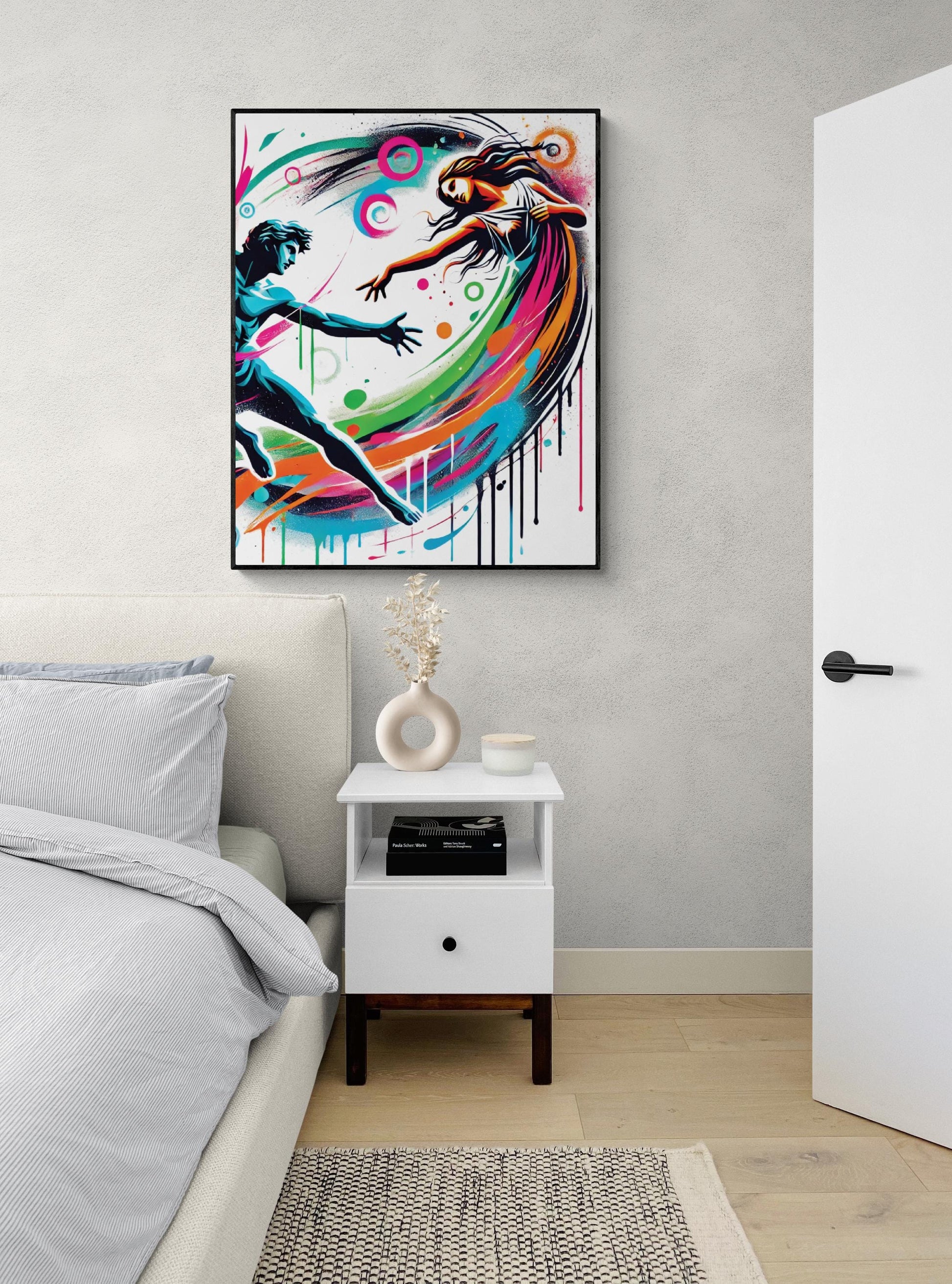 Orpheus and Eurydice Graffiti Art Print | Ancient Greek Mythology | Lovers Tragedy | Gods and Goddess Myth | Urban Home Decor | Poster