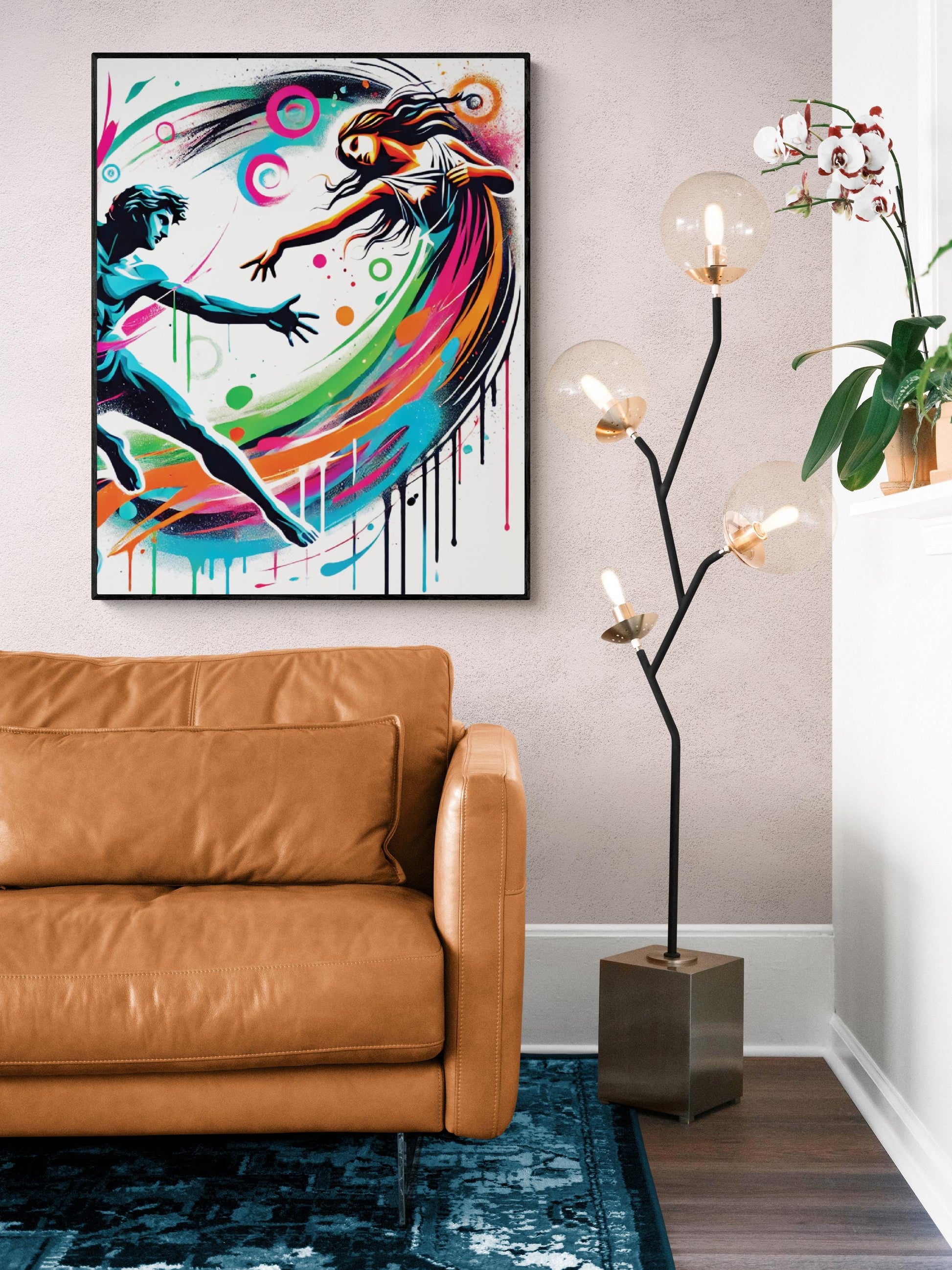 Orpheus and Eurydice Graffiti Art Print | Ancient Greek Mythology | Lovers Tragedy | Gods and Goddess Myth | Urban Home Decor | Poster