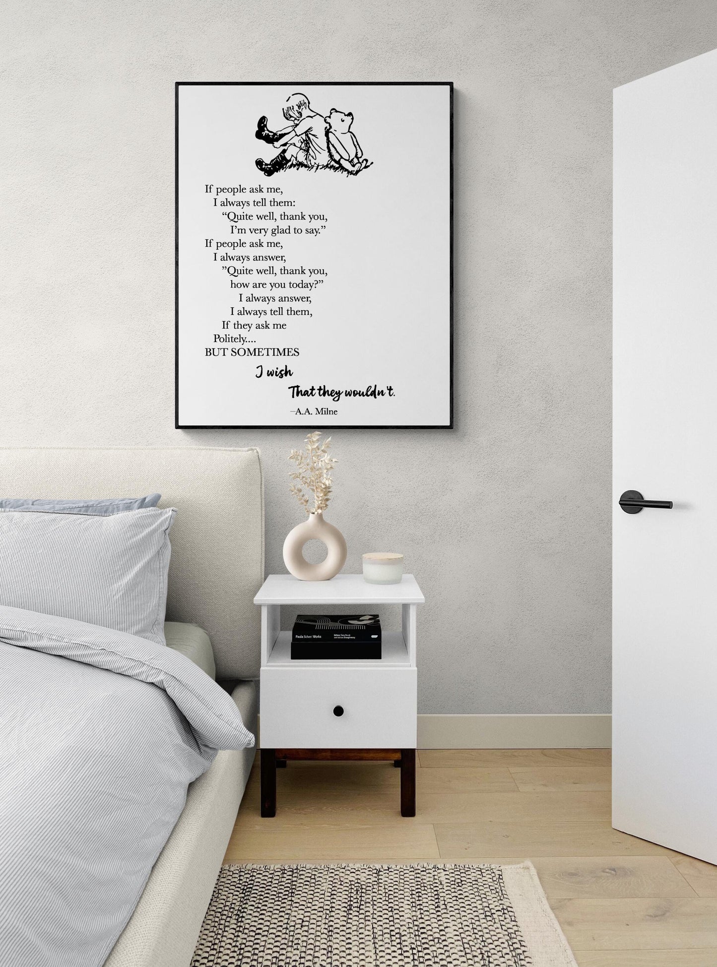 Politeness Quote Art Print | A.A. Milne | Classic Winnie-the-Pooh Poetry Wall | Home Decor | Literary Poster