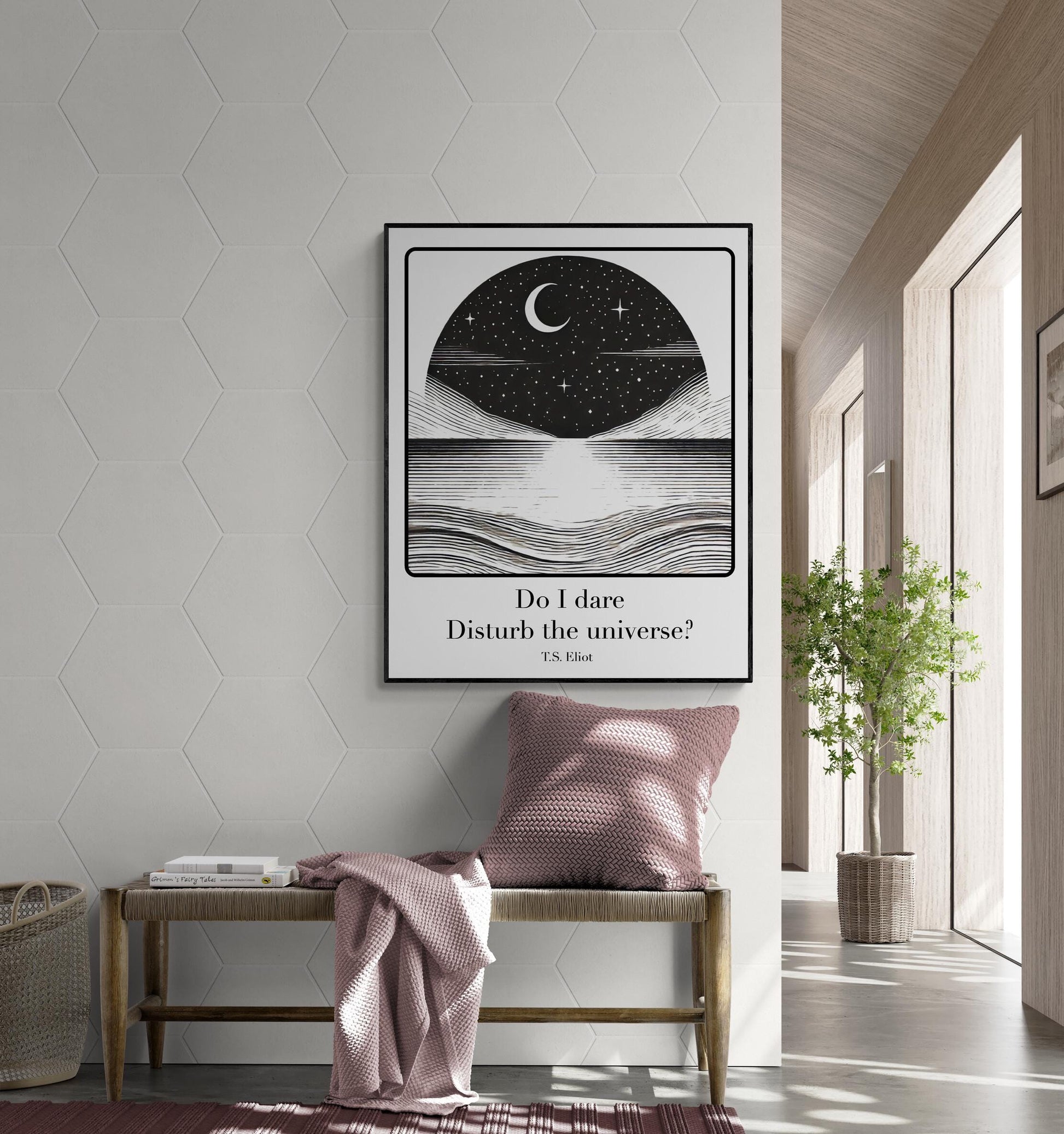 T.S. Eliot Quote Art Print | Do I Dare Disturb the Universe | Literary Poem Wall Artwork | Living Room | Inspirational Poetry Poster
