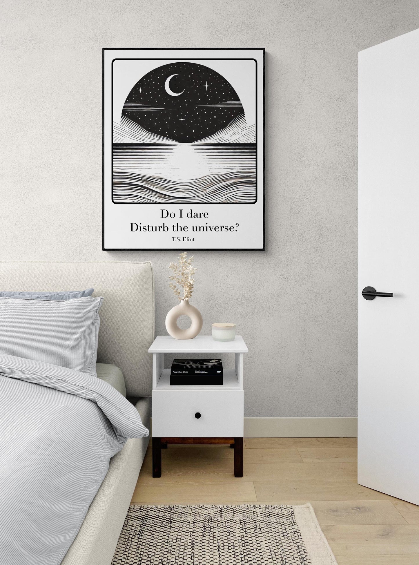 T.S. Eliot Quote Art Print | Do I Dare Disturb the Universe | Literary Poem Wall Artwork | Living Room | Inspirational Poetry Poster