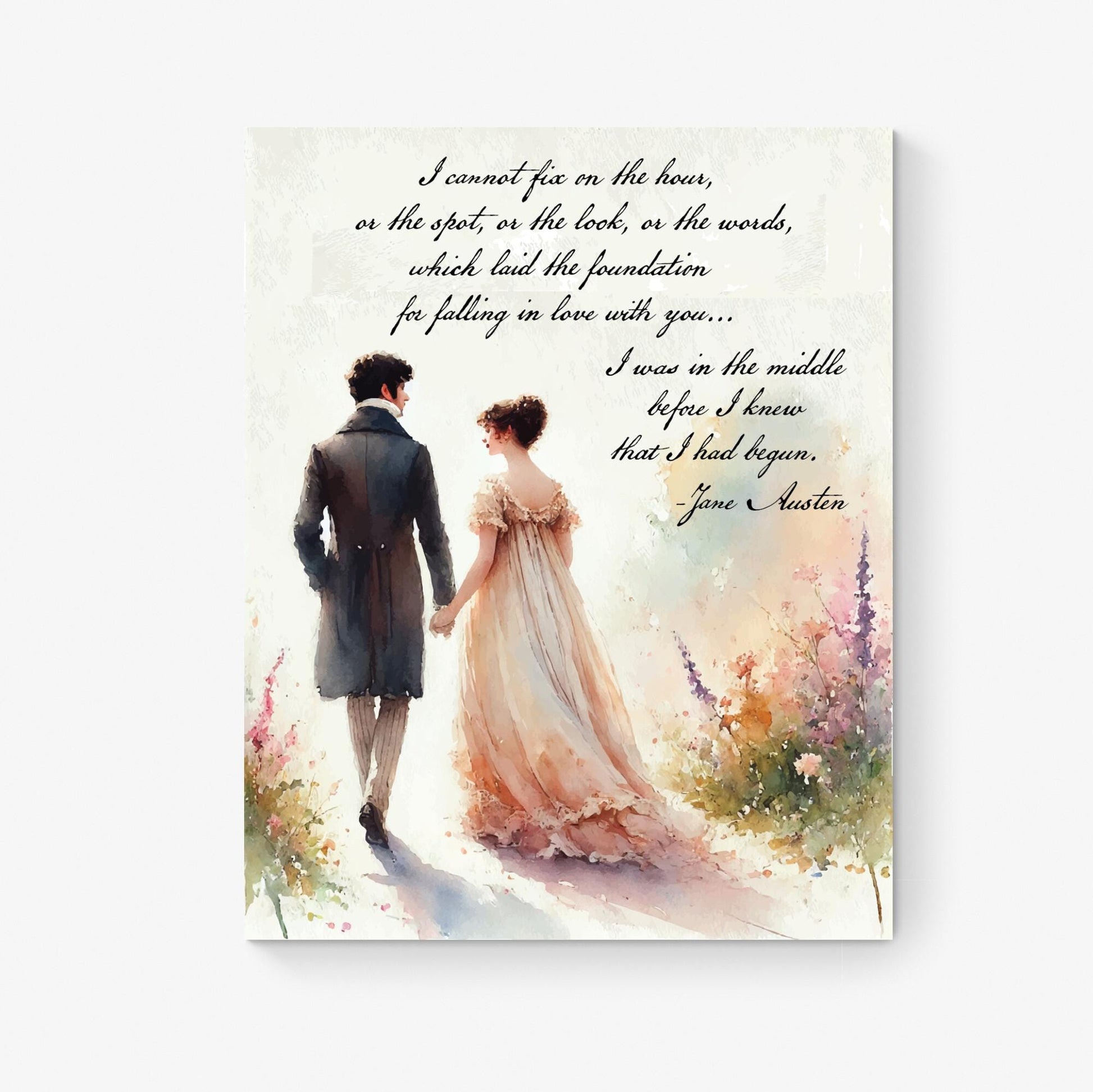 Jane Austen Quote Art Print | I Was in the Middle Before I Knew | Romantic Literary Artwork | Home Decor | Gift For Her | Poster