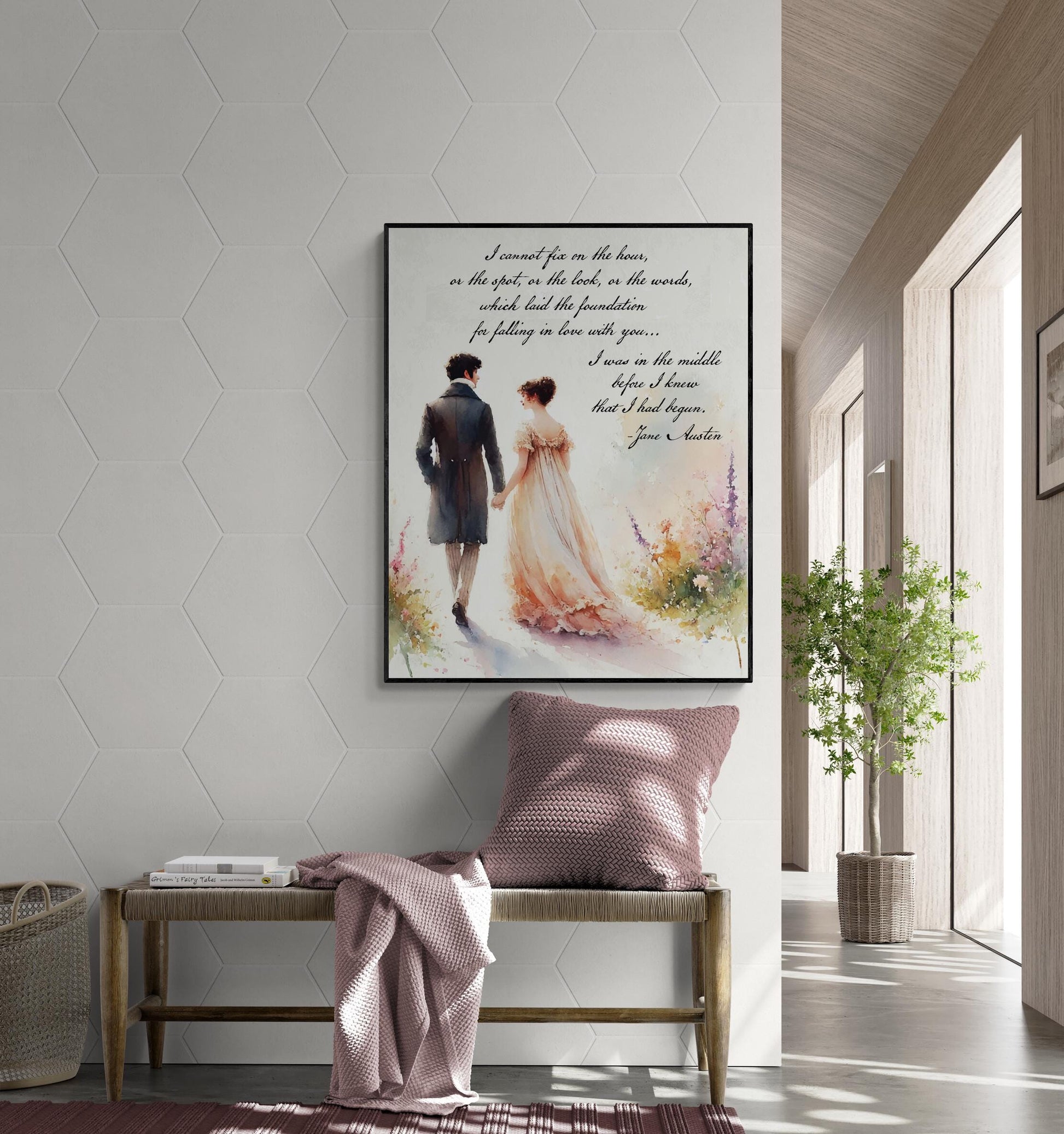 Jane Austen Quote Art Print | I Was in the Middle Before I Knew | Romantic Literary Artwork | Home Decor | Gift For Her | Poster