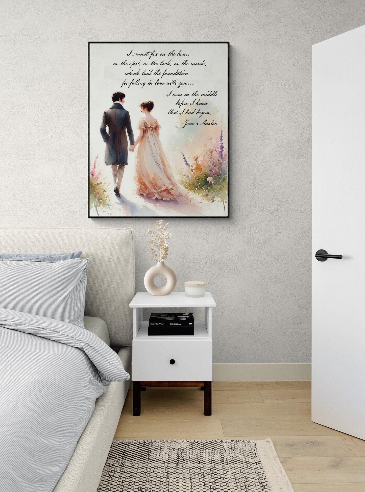 Jane Austen Quote Art Print | I Was in the Middle Before I Knew | Romantic Literary Artwork | Home Decor | Gift For Her | Poster