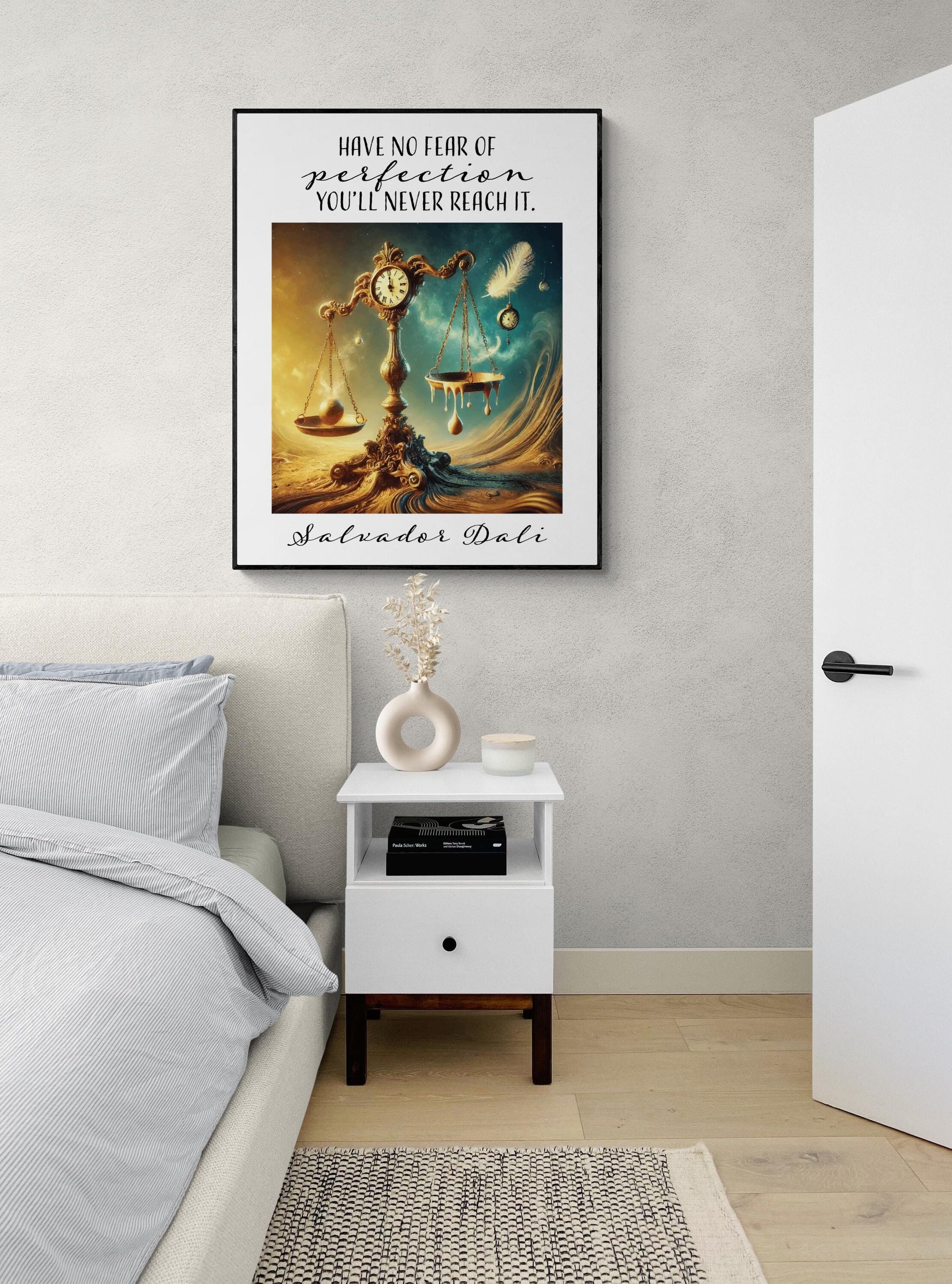 Salvador Dalí Quote Art Print | Have No Fear of Perfection | Surrealist Inspirational | Home Decor | Motivation Wall Artwork Poster