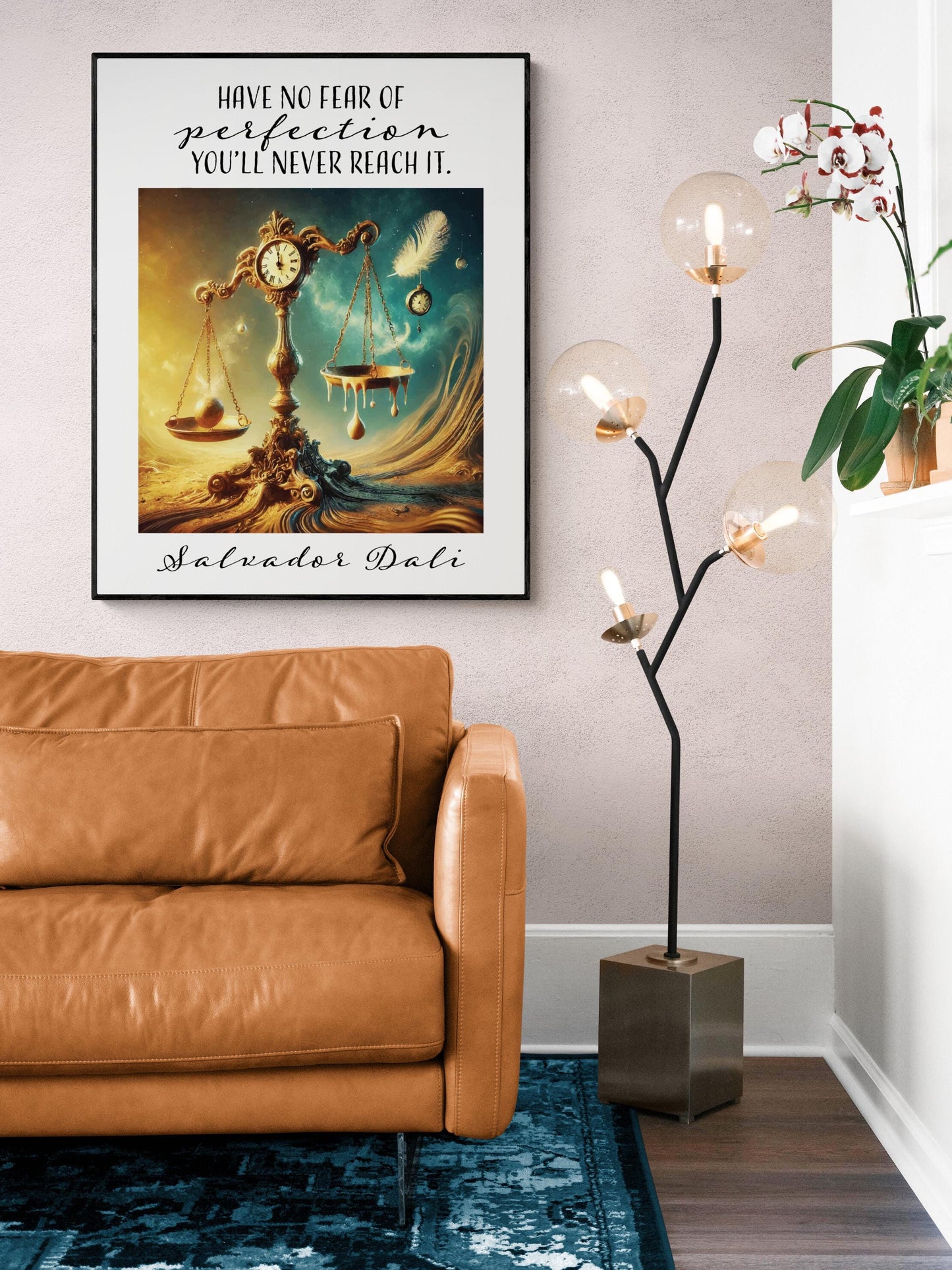 Salvador Dalí Quote Art Print | Have No Fear of Perfection | Surrealist Inspirational | Home Decor | Motivation Wall Artwork Poster