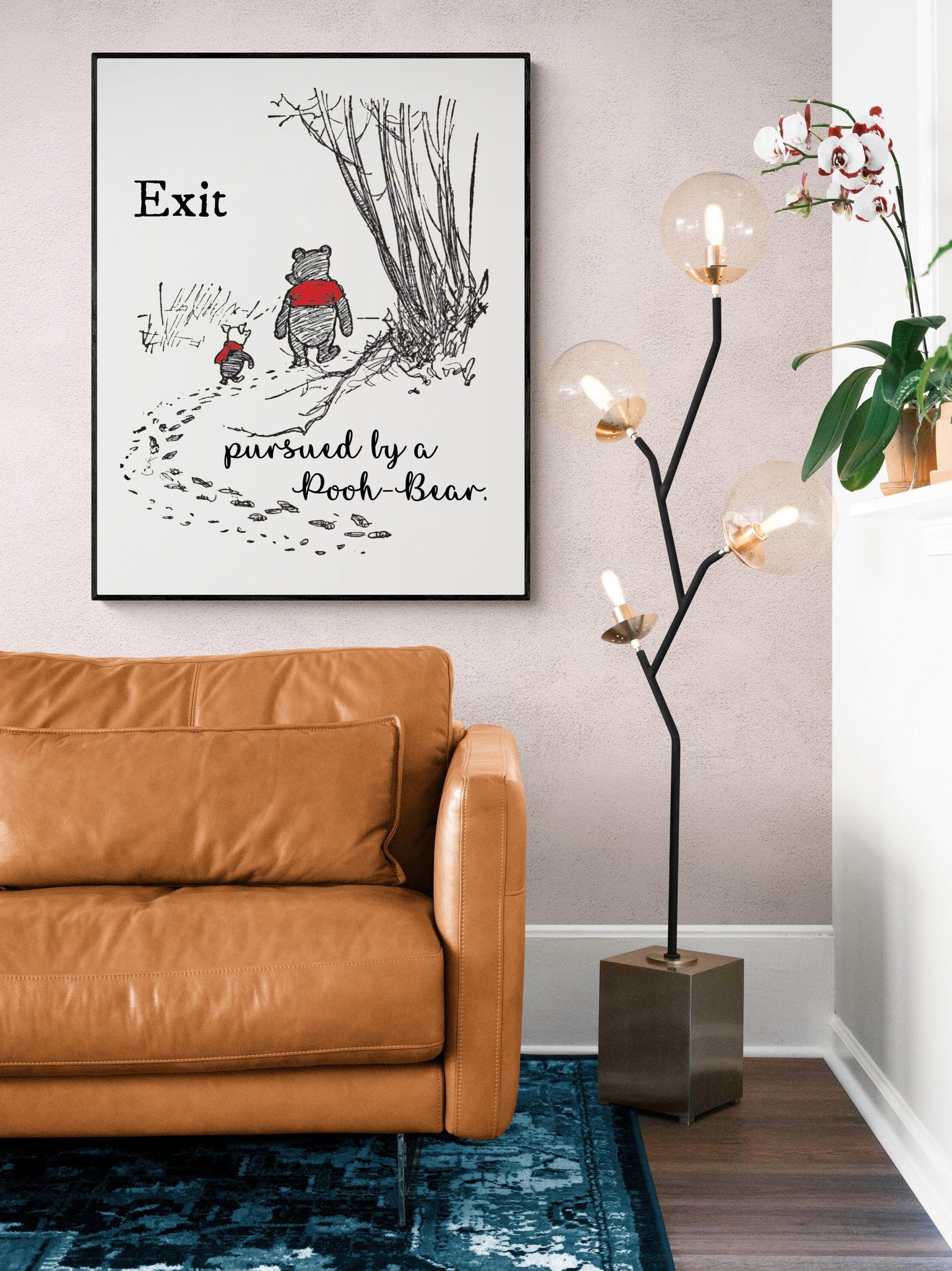 Shakespeare Quote Art Print | Exit Pursued By A Bear | Winnie-the-Pooh | Literary | A Winter's Tale | Living Room | Home Decor | Poster
