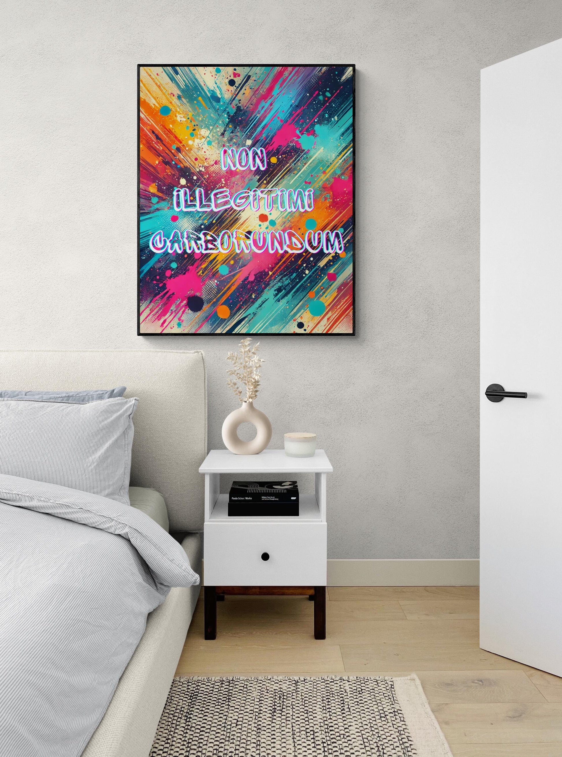 Latin Quote Art Print | Don’t Let Them Get You Down | Non Illegitimi Carborundum | Living Room | Home Decor | Urban Retro Graffiti | Poster
