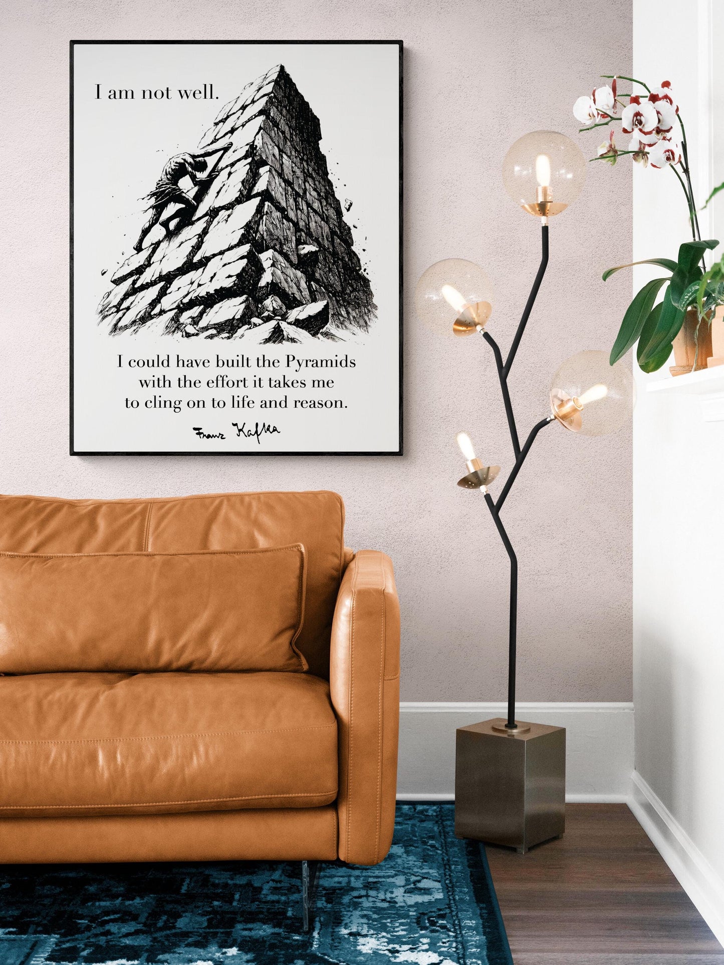 Franz Kafka Quote Art Print | Mental Health | I Could Have Built The Pyramids | Literary Book | Inspirational | Motivational Sketch Poster