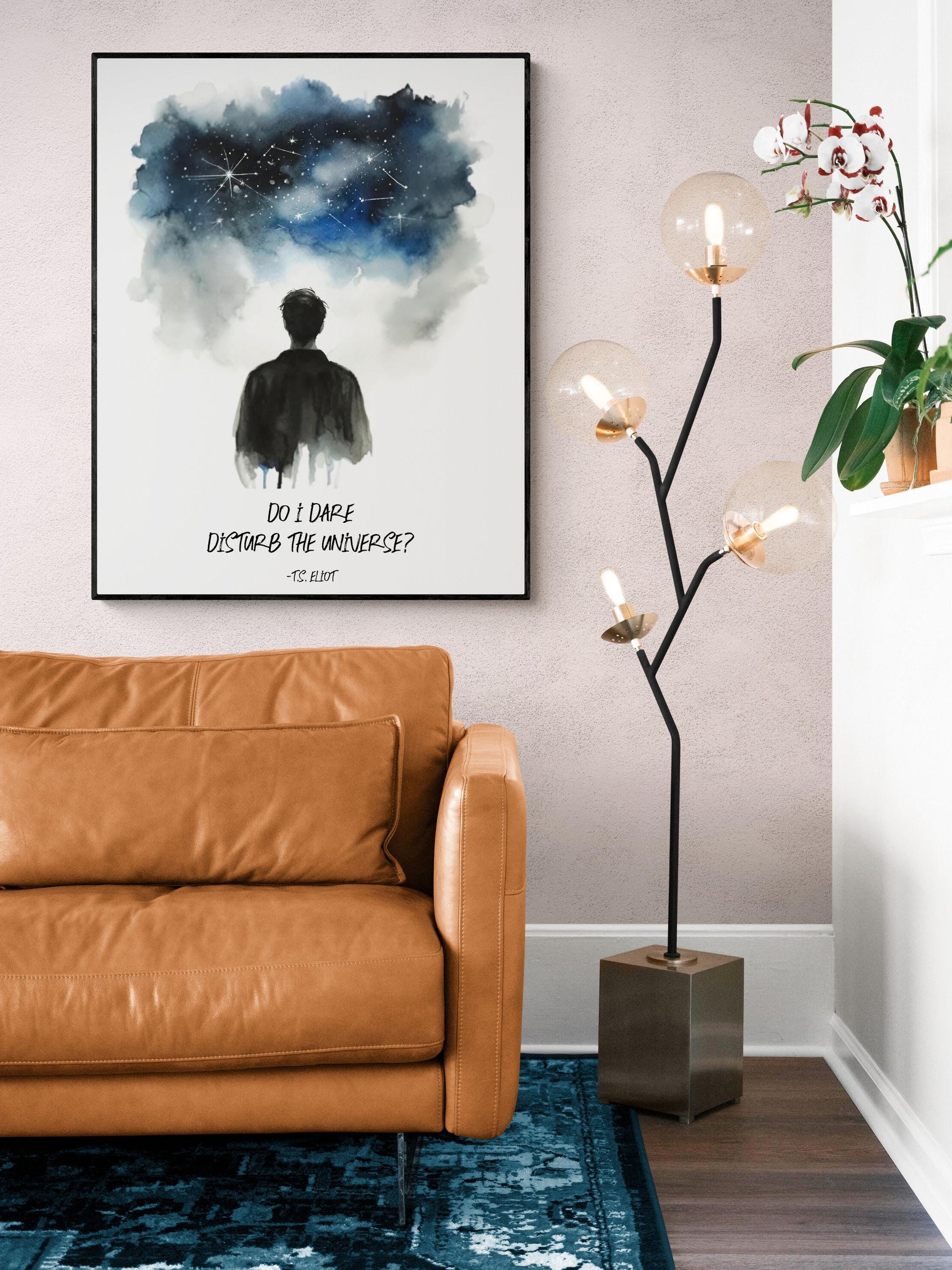 T.S. Eliot Quote Art Print | Do I Dare Disturb the Universe | Literary Watercolor Wall Art | Living Room | Inspirational Poetry Decor Poster