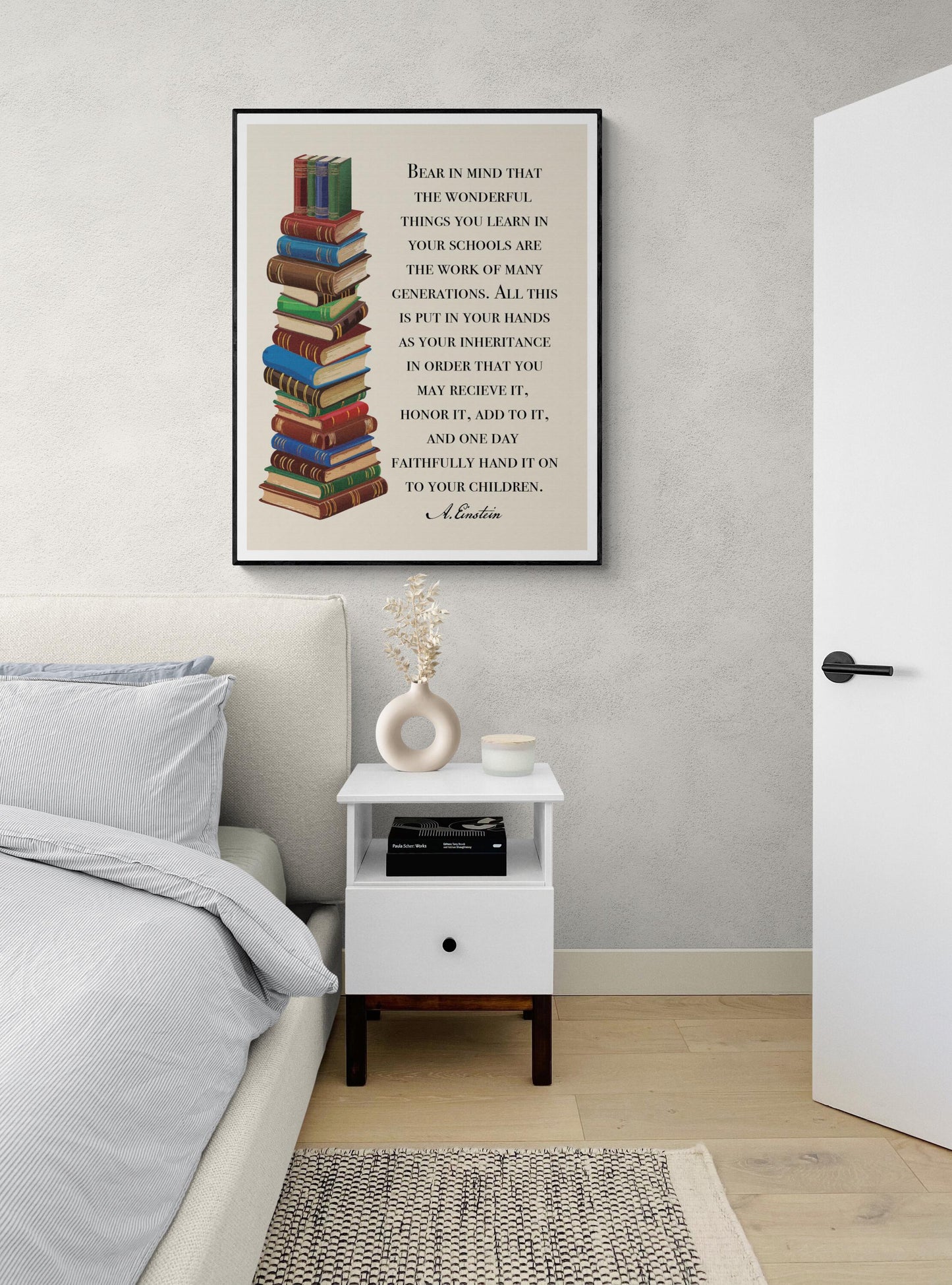 Albert Einstein Quote Art Print | The Wonderful Things You Learn | Home Decor | Living Room | Inspirational & Motivation Poster
