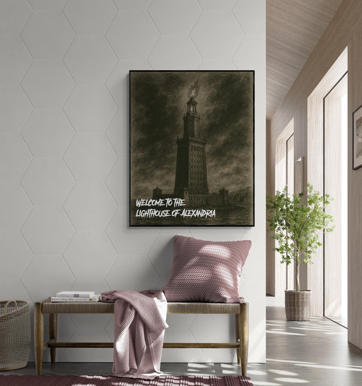 Seven Wonders of the Ancient World Art Prints – Dark Academia Gothic Sketch Series | Travel | Cultural History Home Decor | Wall Art Poster