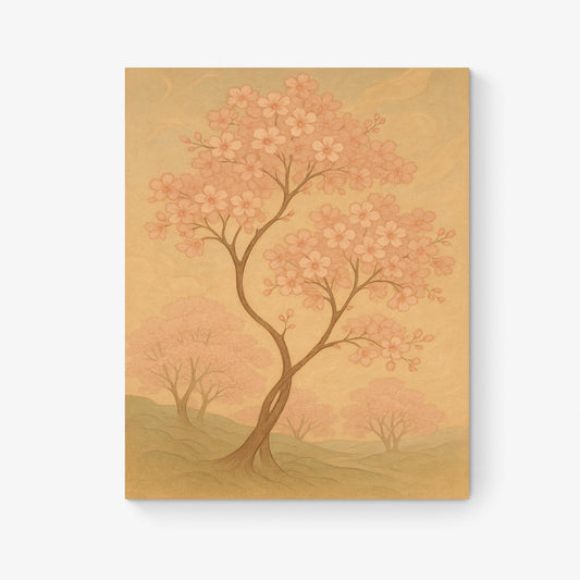 Cherry Blossom Tree Art Print | Nature Home Decor | Soft Minimalist Japanese Illustration | Inspirational | Motivational Sketch Poster