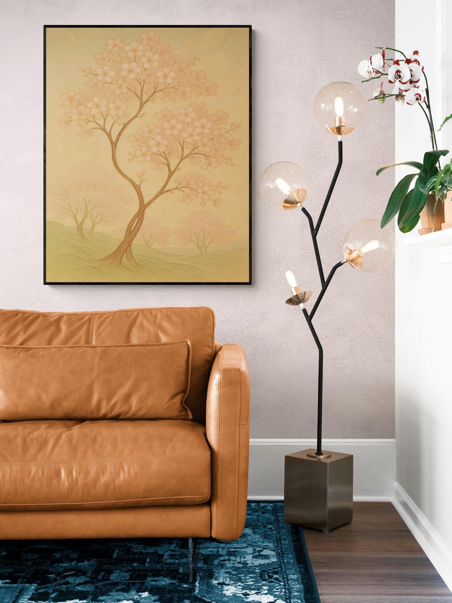 Cherry Blossom Tree Art Print | Nature Home Decor | Soft Minimalist Japanese Illustration | Inspirational | Motivational Sketch Poster