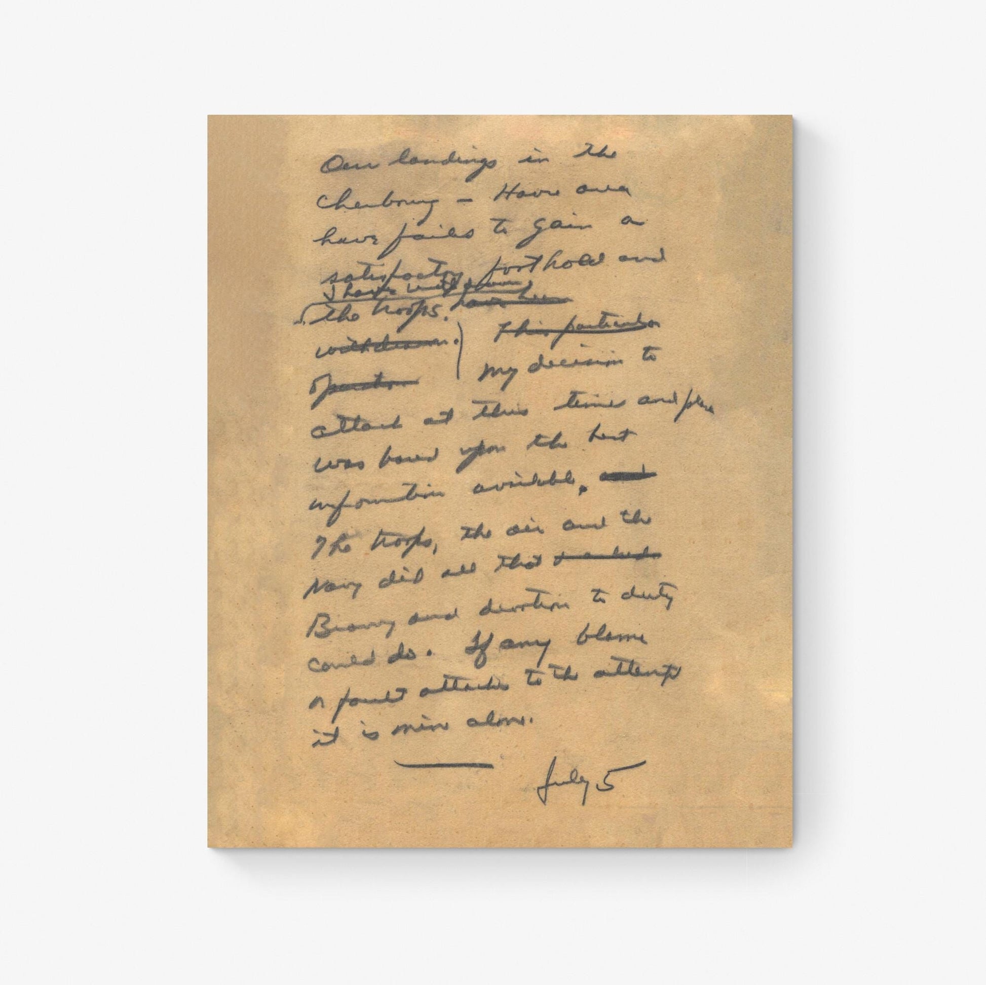 Eisenhower Art Print | In Case of Failure Draft Letter | D-Day Order Of The Day | Military Home Decor| World War 2 | Poster