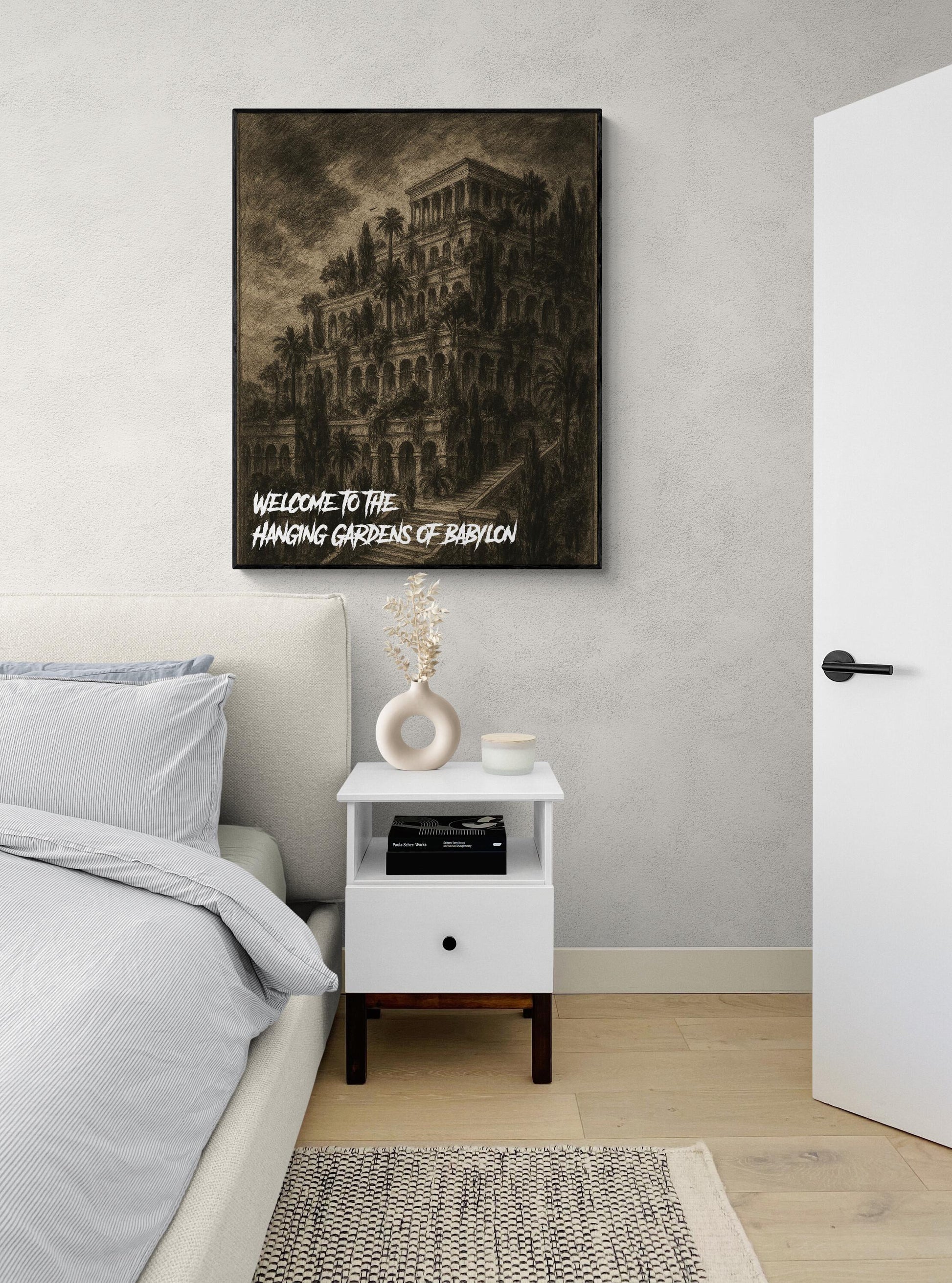 Seven Wonders of the Ancient World Art Prints – Dark Academia Gothic Sketch Series | Travel | Cultural History Home Decor | Wall Art Poster