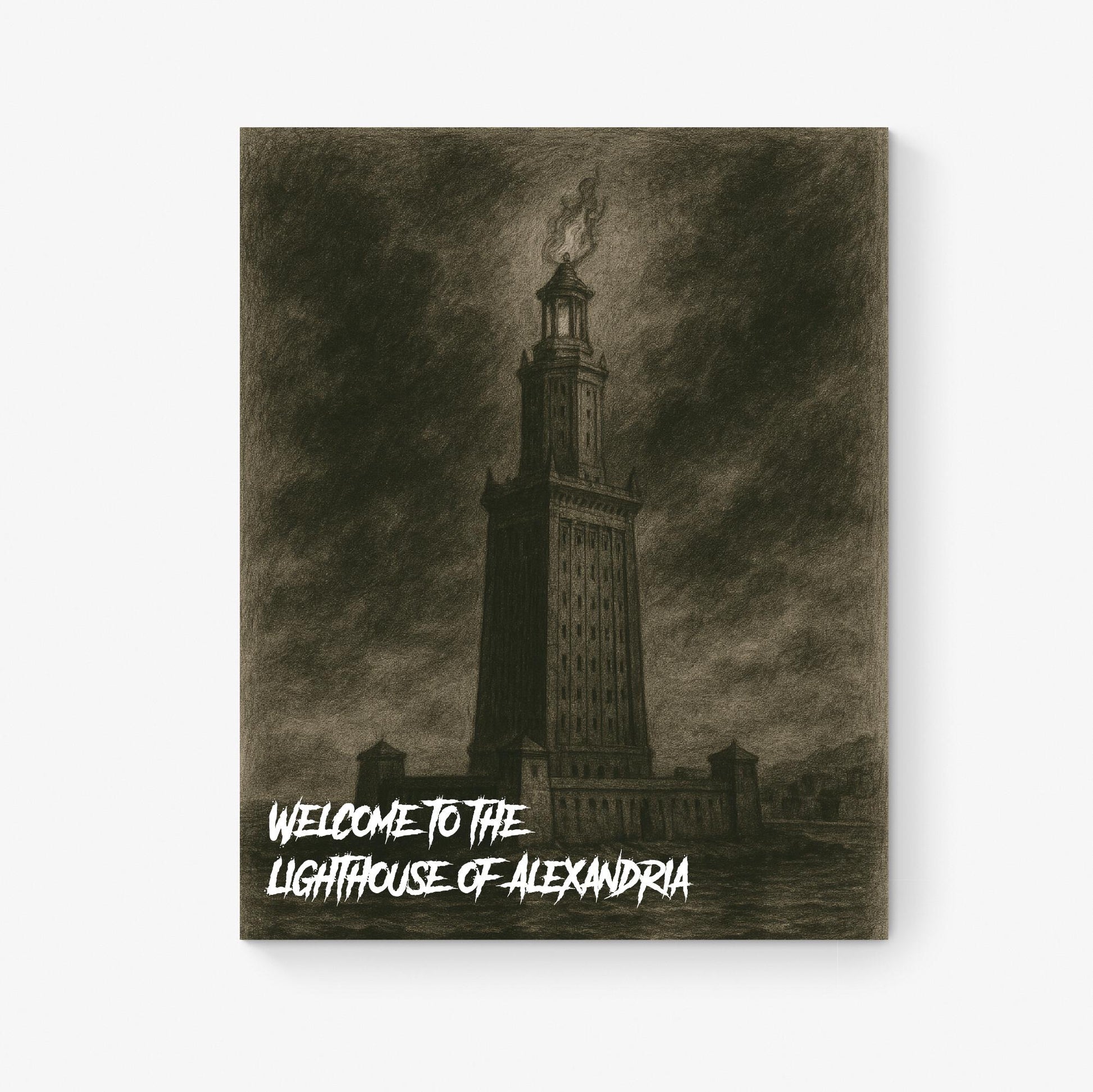 Seven Wonders of the Ancient World Art Prints – Dark Academia Gothic Sketch Series | Travel | Cultural History Home Decor | Wall Art Poster